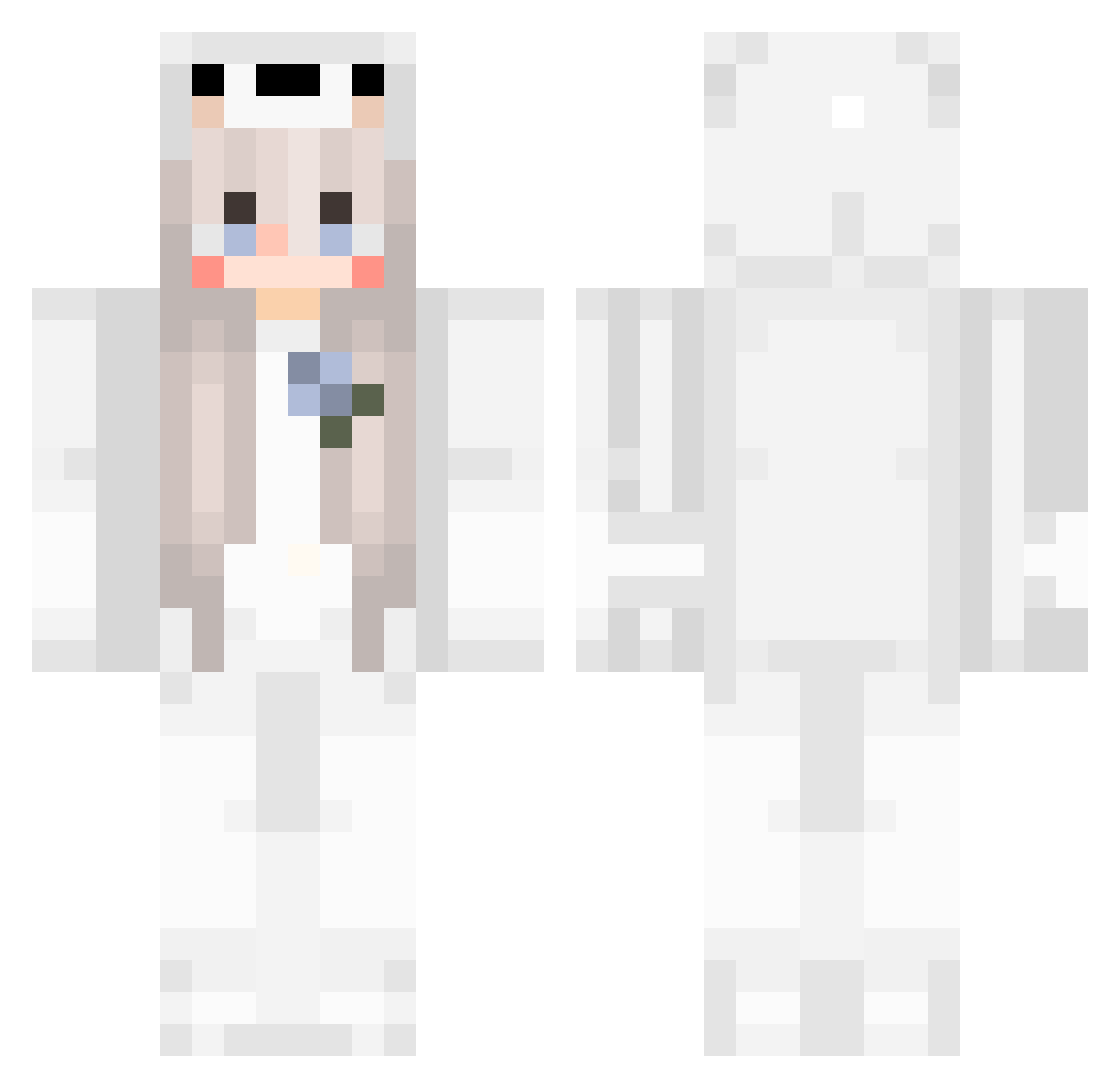 wooldog Minecraft skin, front and back view