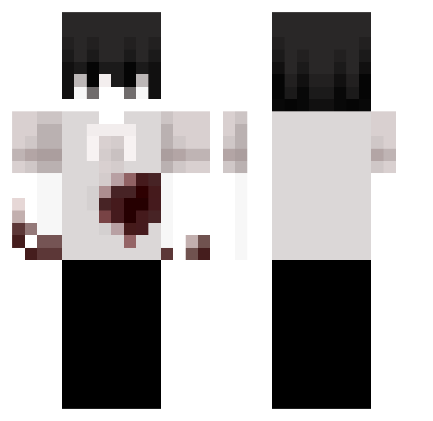 Nazuna_1 Minecraft skin, front and back view