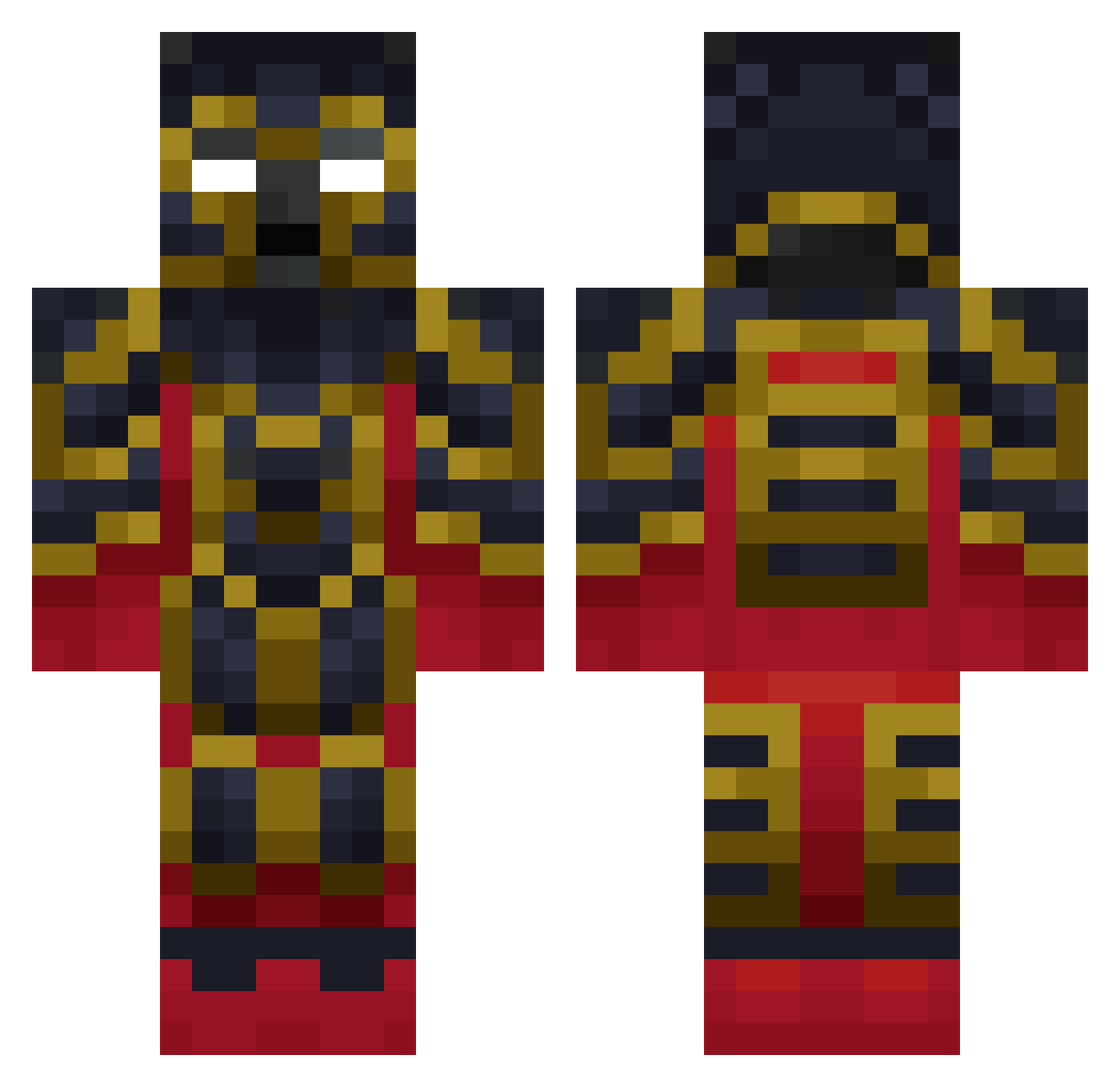 P4HB Minecraft skin, front and back view