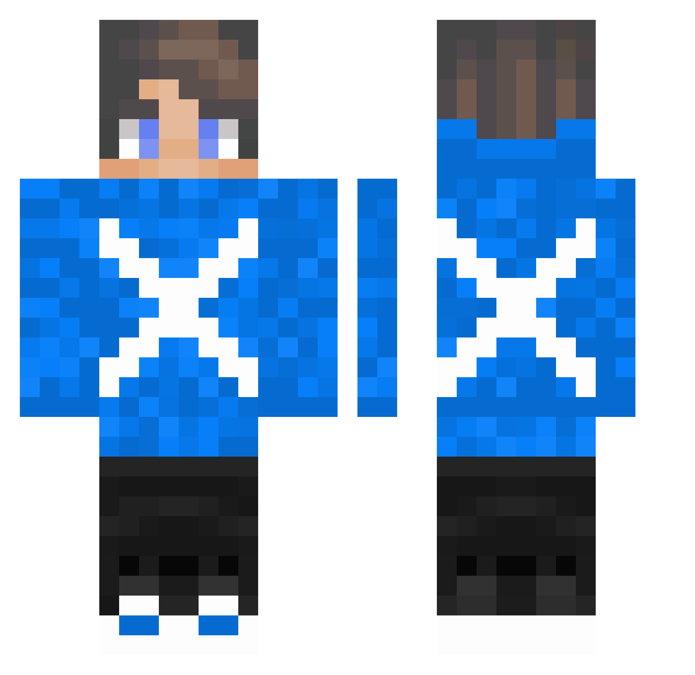 true_anakwua Minecraft skin, front and back view