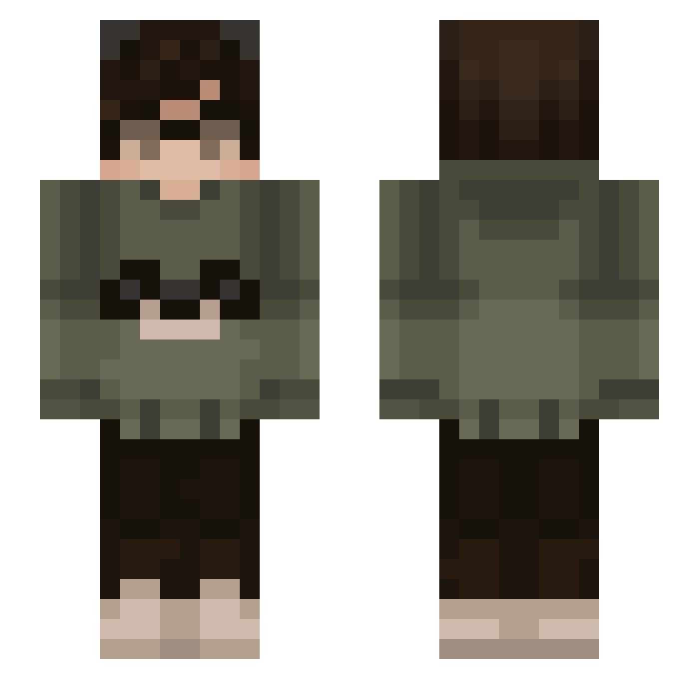 Zocore Minecraft skin, front and back view
