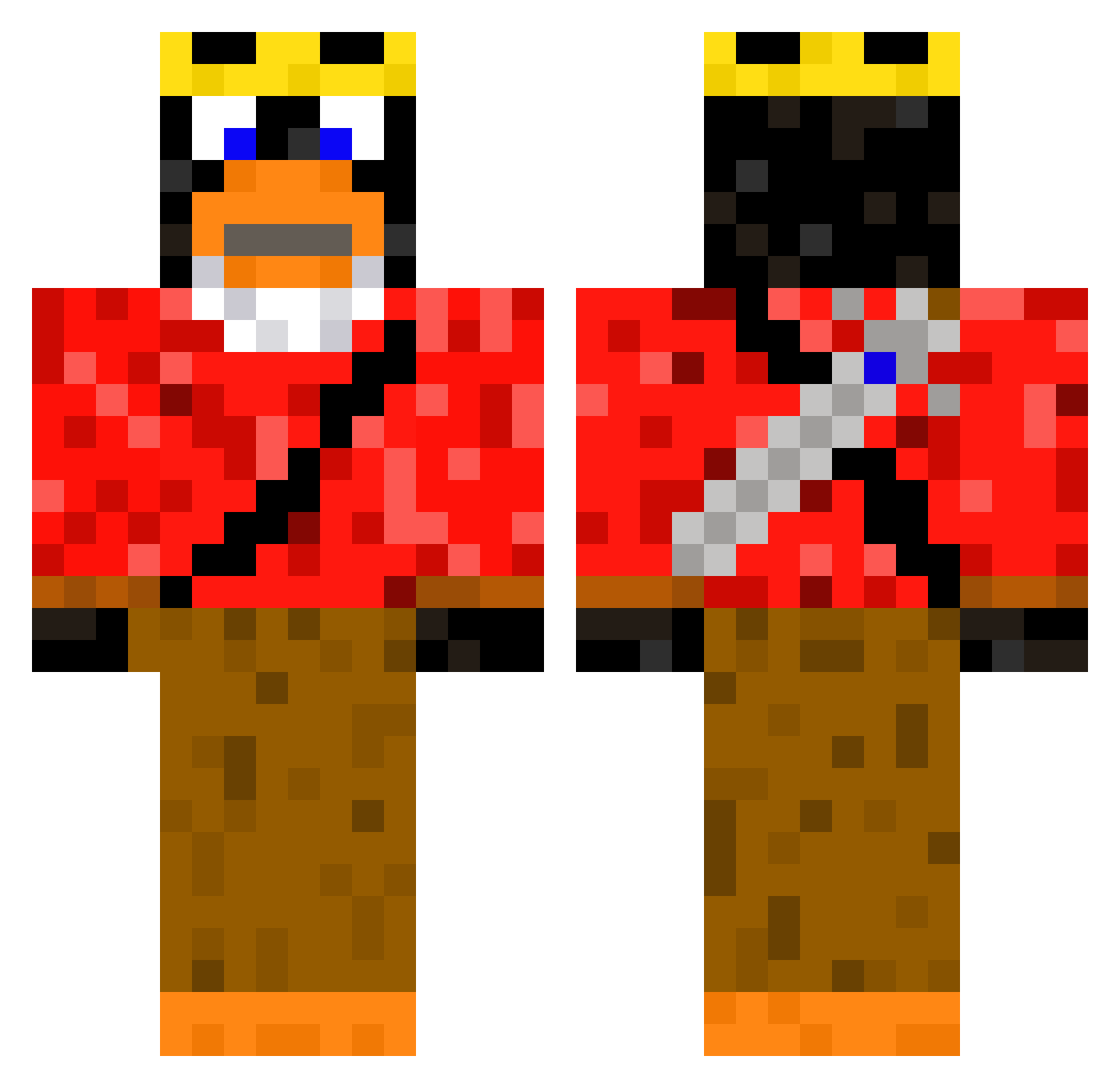 Walker14434 Minecraft skin, front and back view