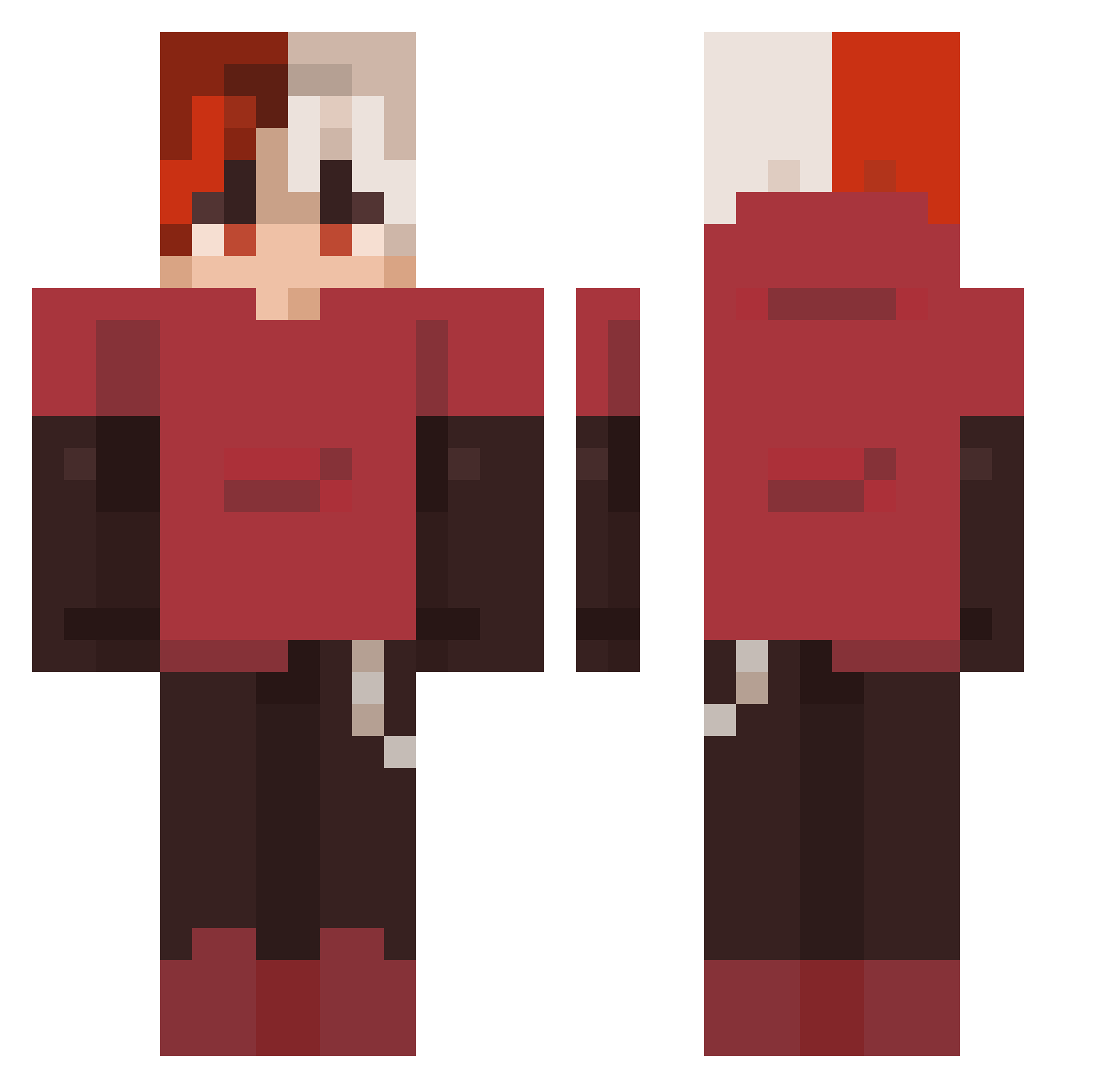 Civ1x1 Minecraft skin, front and back view