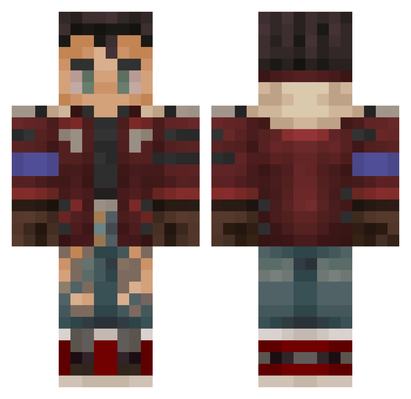 TheRealTropic Minecraft skin, front and back view