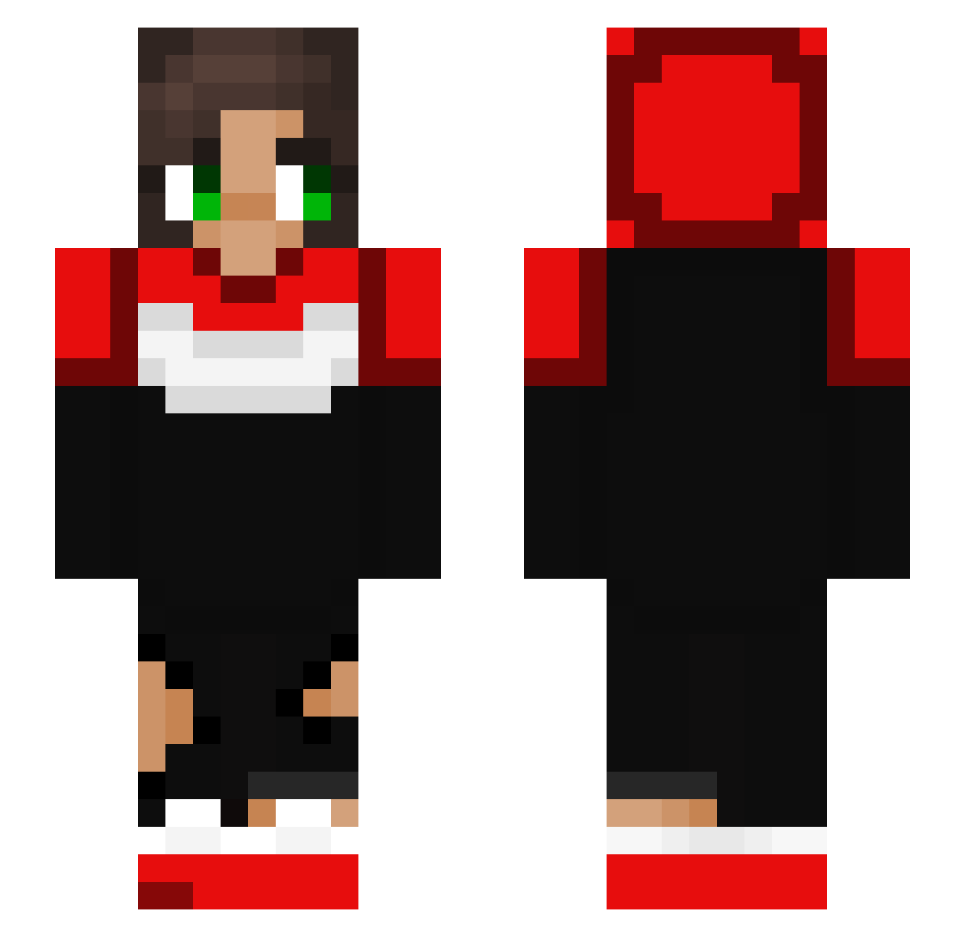 Trachet Minecraft skin, front and back view
