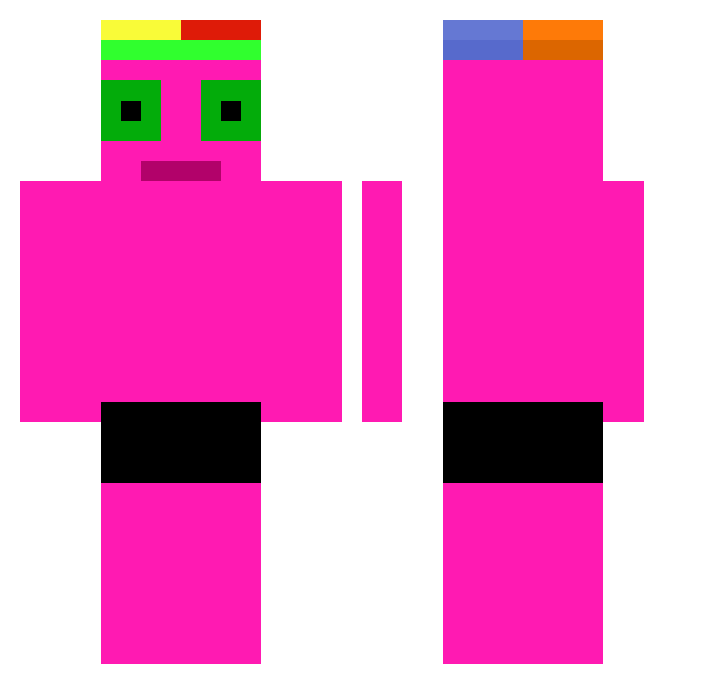 serfoxafter Minecraft skin, front and back view