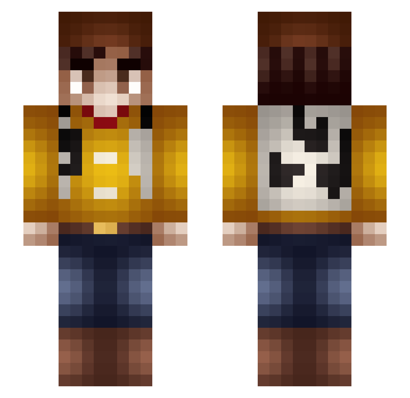 Vibrano0 Minecraft skin, front and back view
