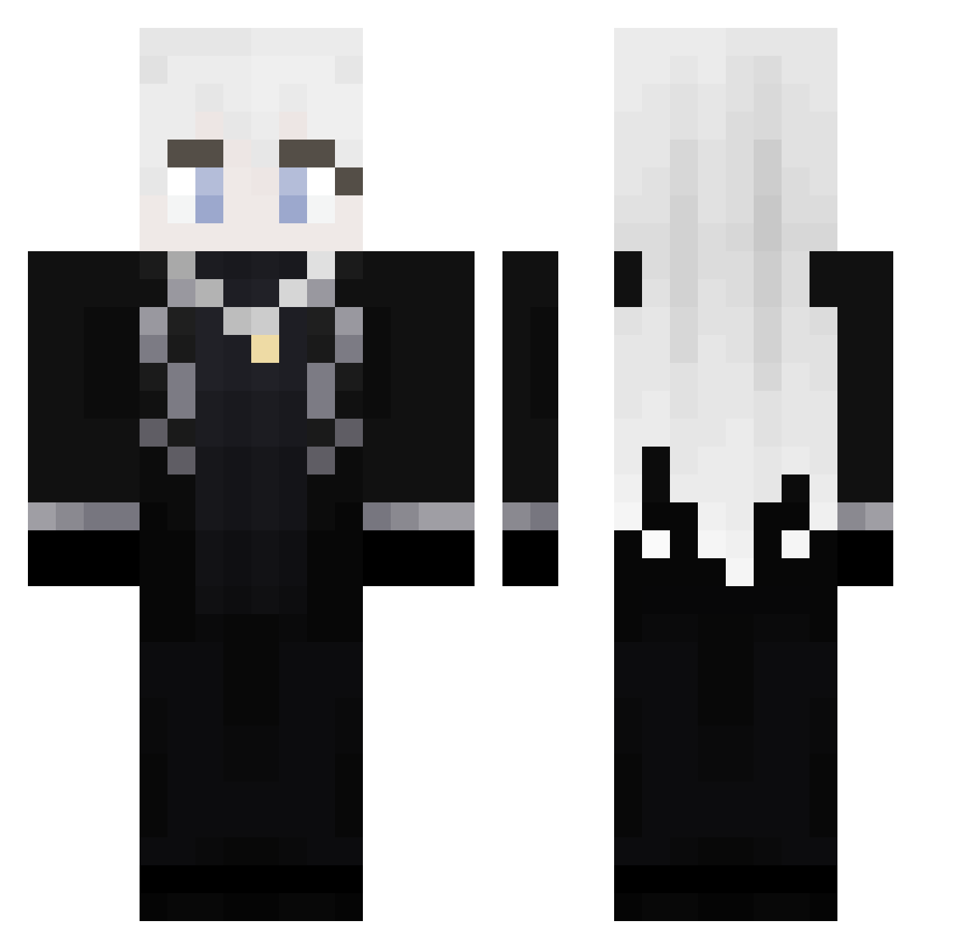 Riveqa Minecraft skin, front and back view