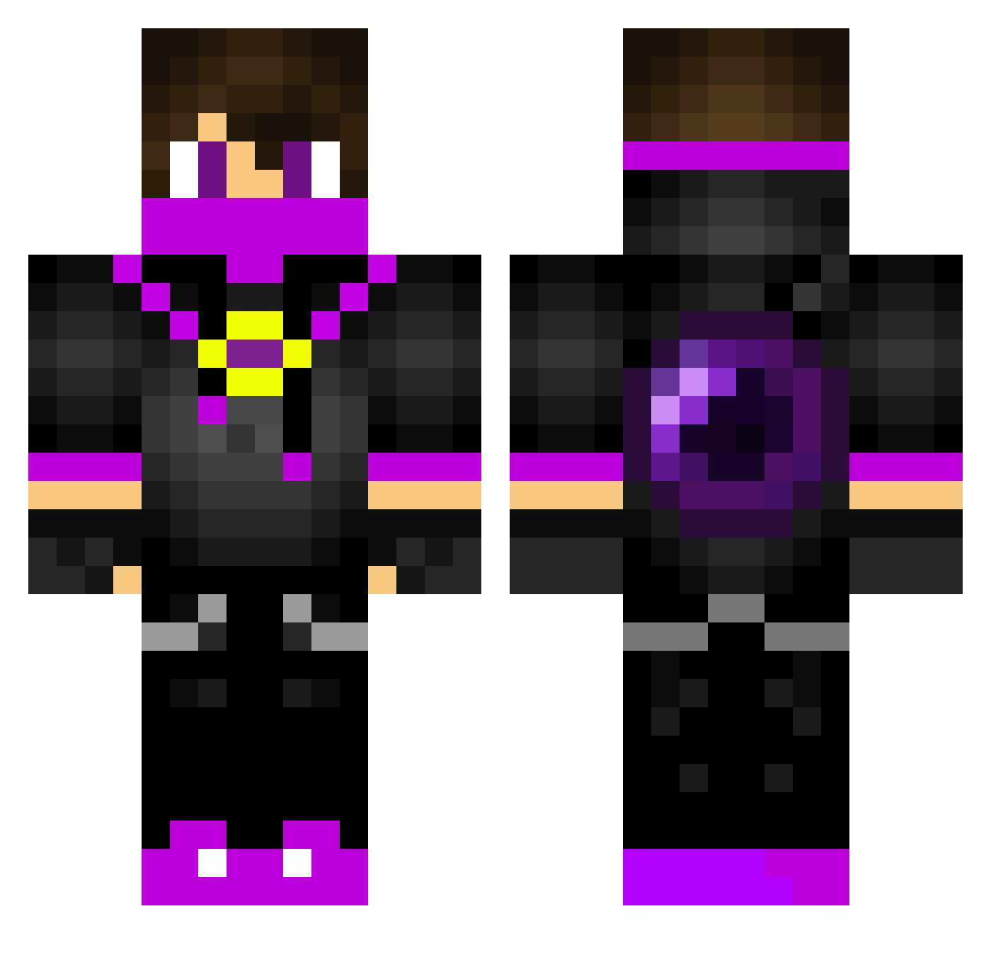 booksy Minecraft skin, front and back view