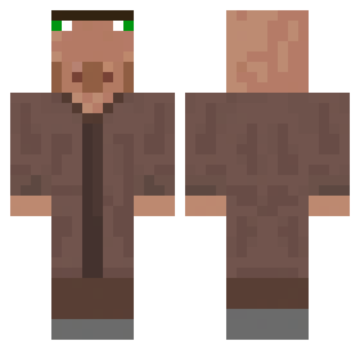 TTV_Flmtoast Minecraft skin, front and back view