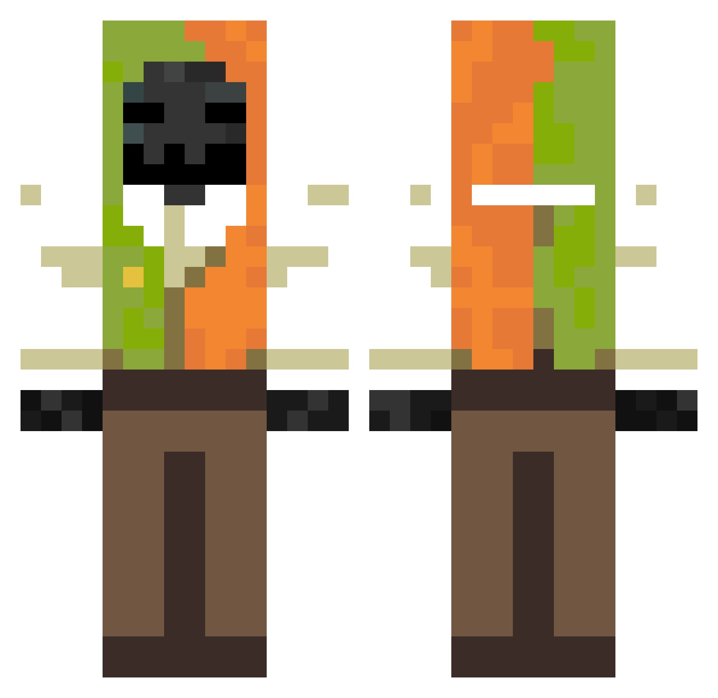 xXAsshunterXx Minecraft skin, front and back view