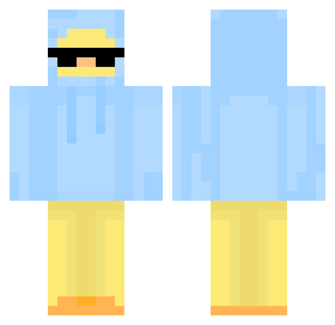 Yun_ena Minecraft skin, front and back view