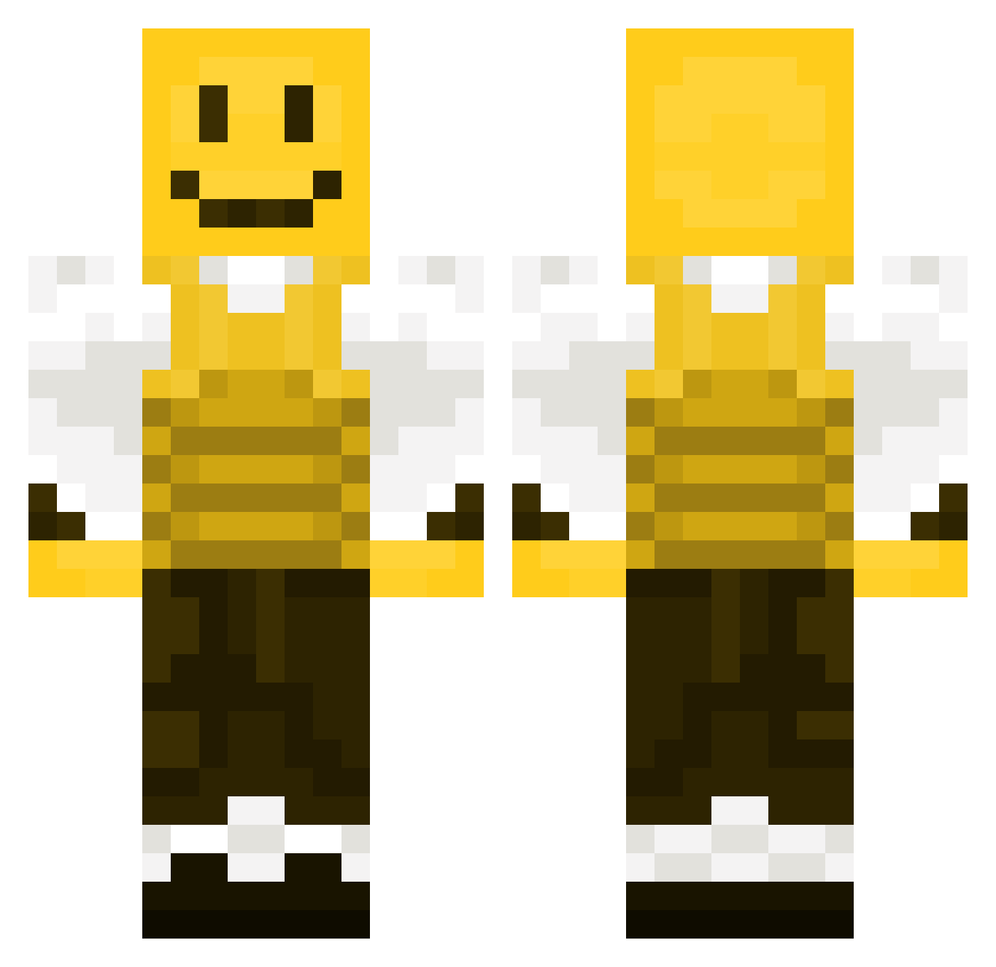 Spongey223 Minecraft skin, front and back view