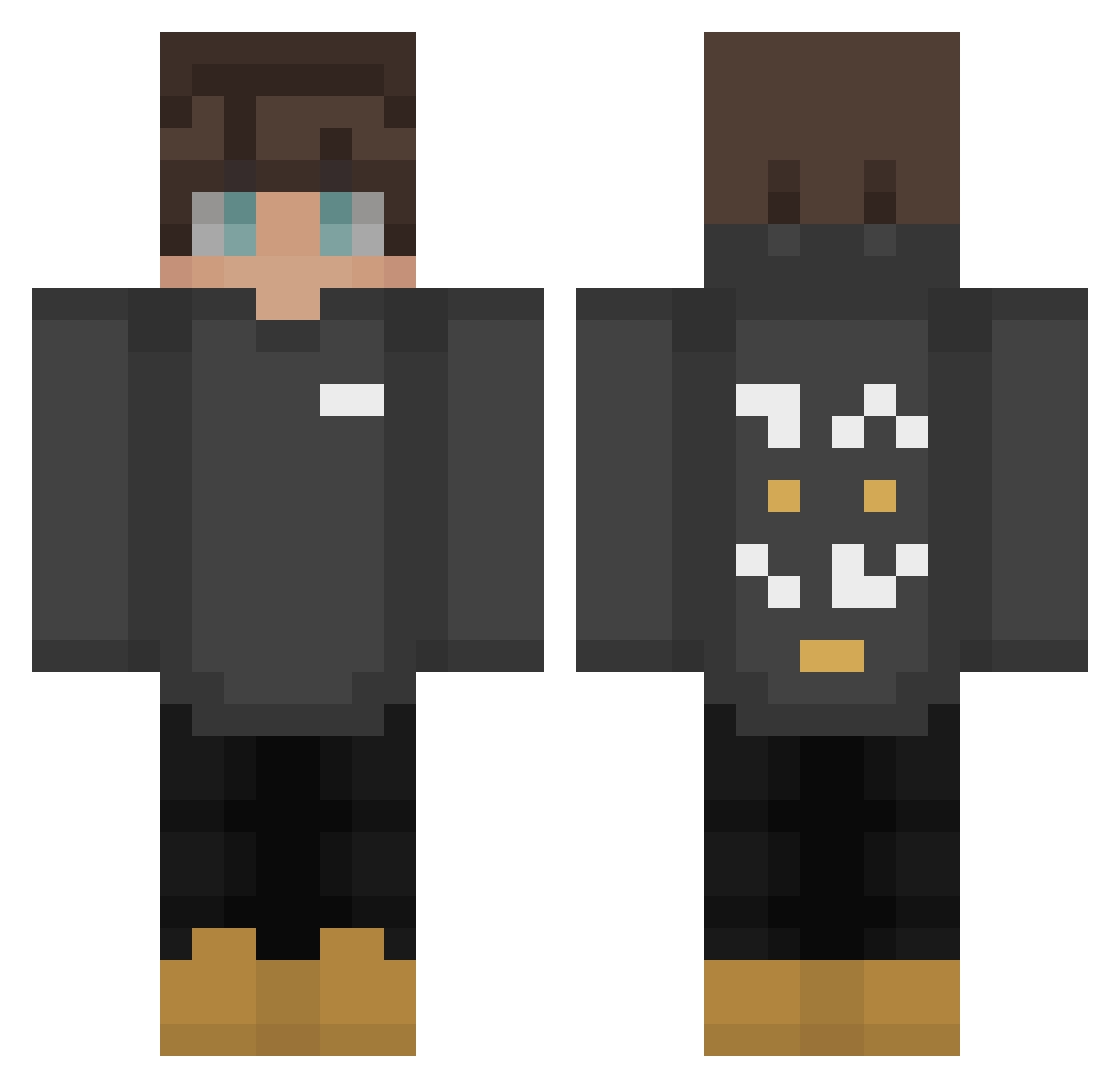 Zenatr1x Minecraft skin, front and back view