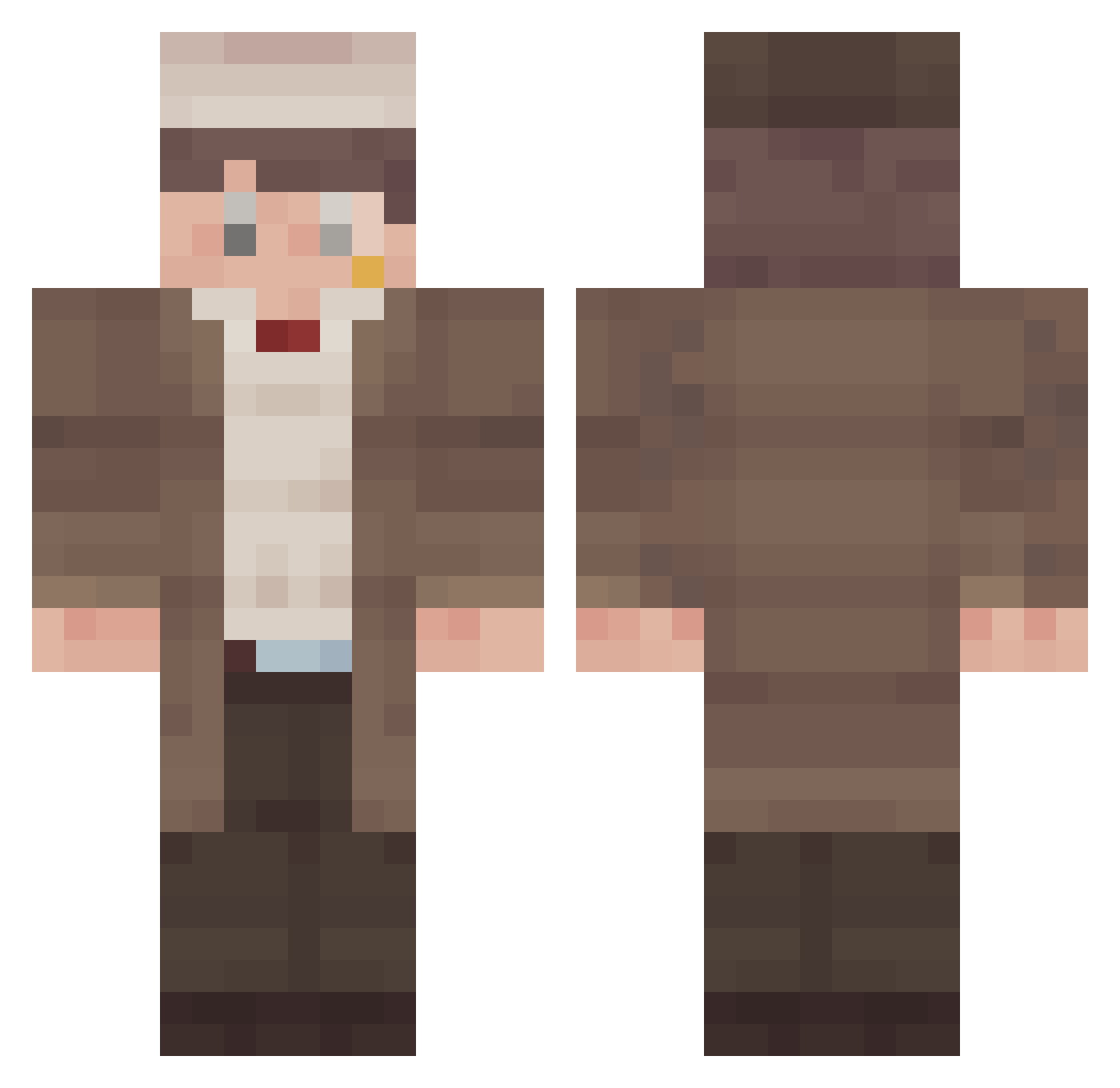IllusorryHere Minecraft skin, front and back view