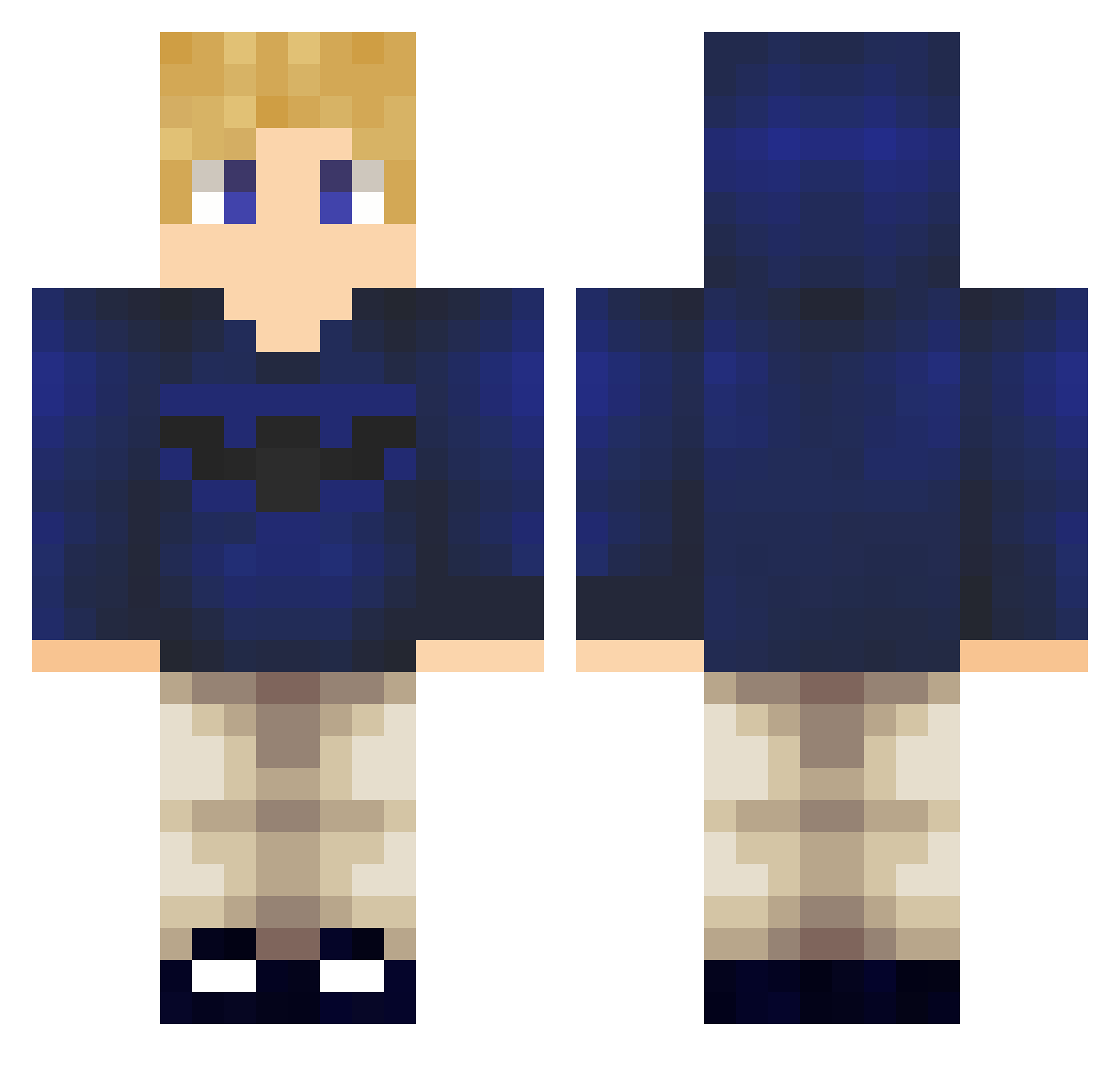 SkibidiWibidi Minecraft skin, front and back view