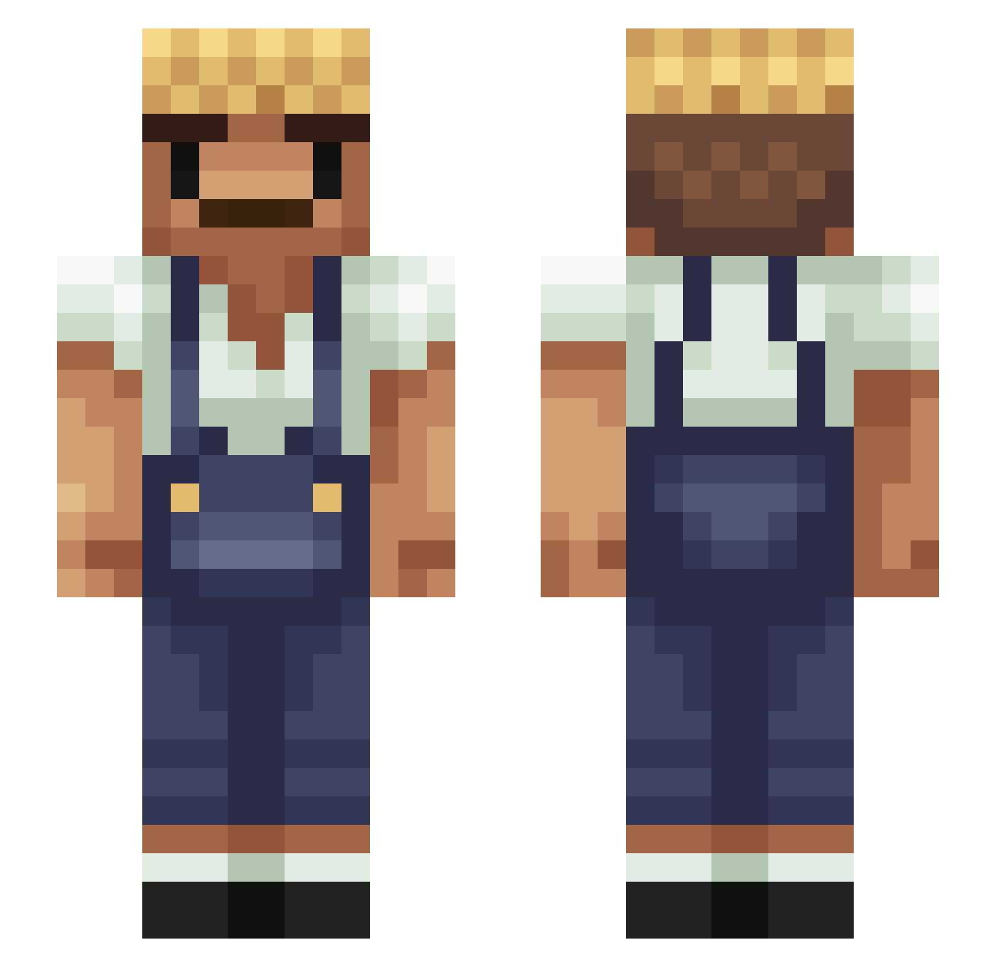 tobs1007 Minecraft skin, front and back view