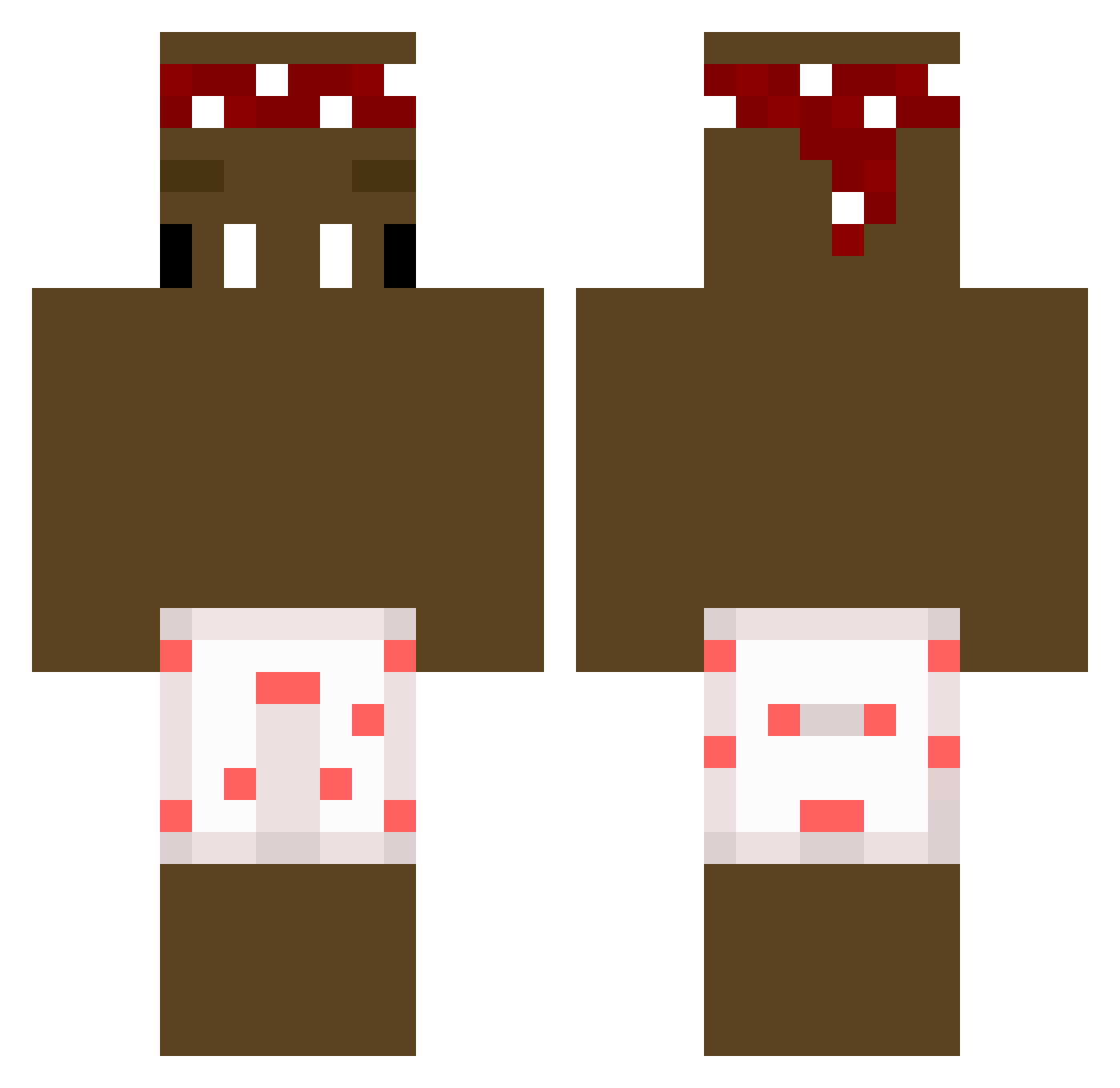 Harley Minecraft skin, front and back view