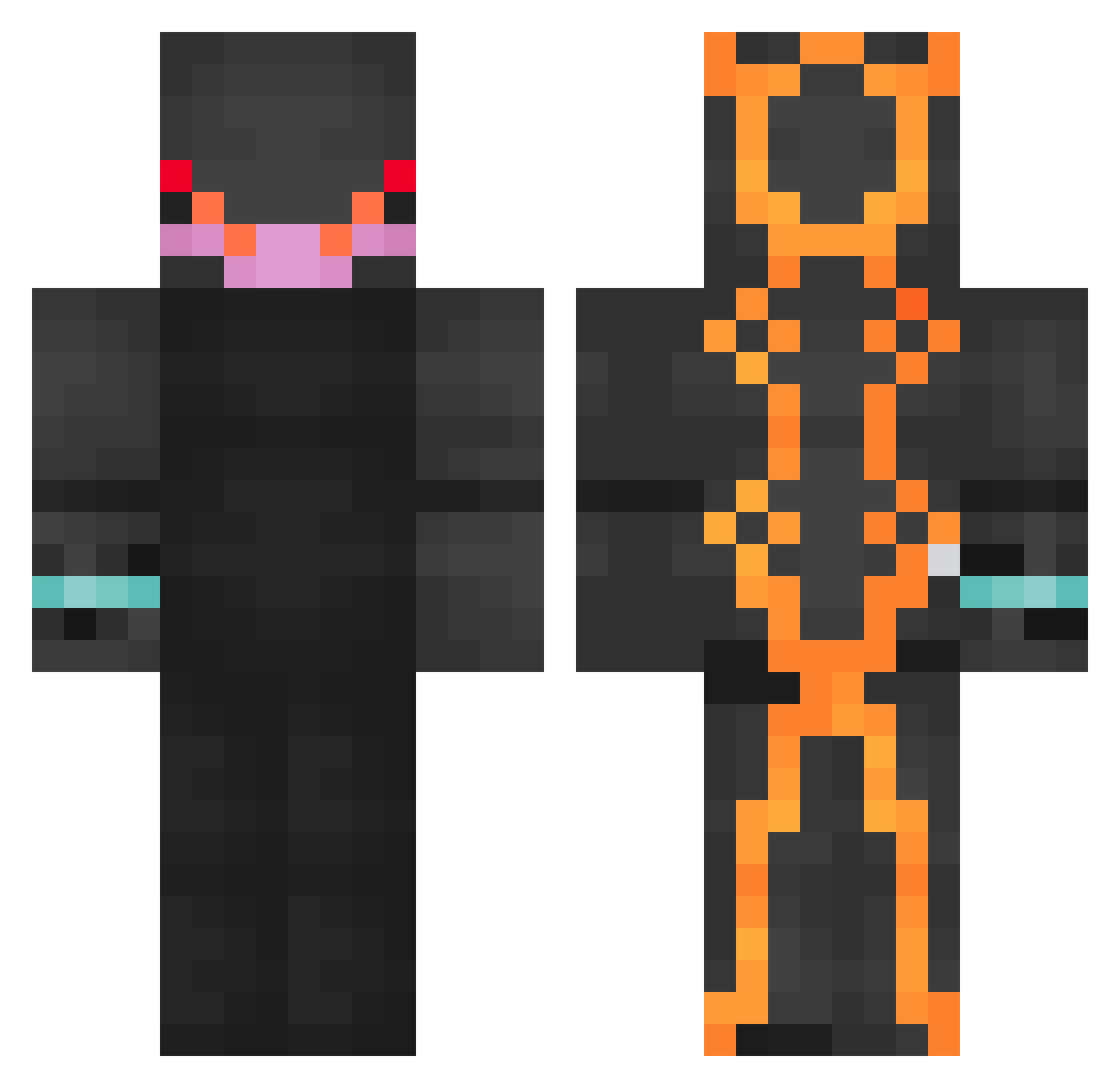RayquazaGaming Minecraft skin, front and back view