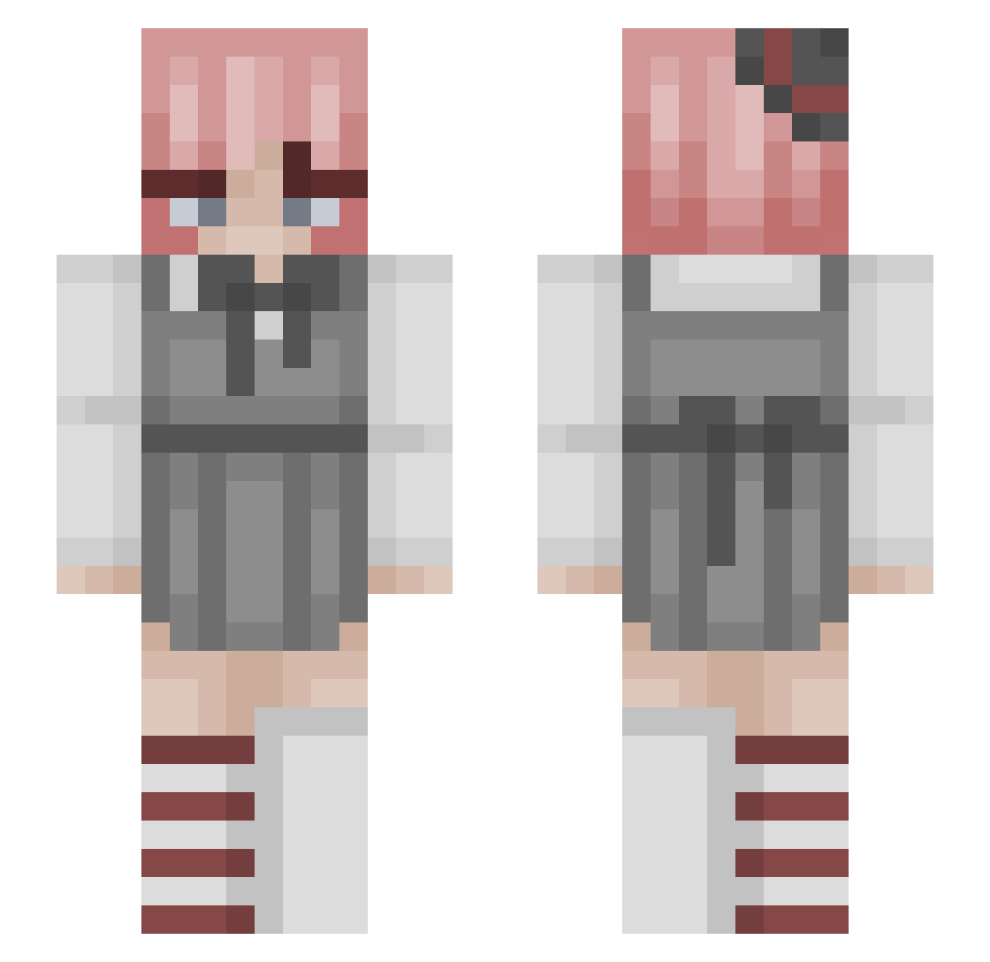 Chlobotomy Minecraft skin, front and back view