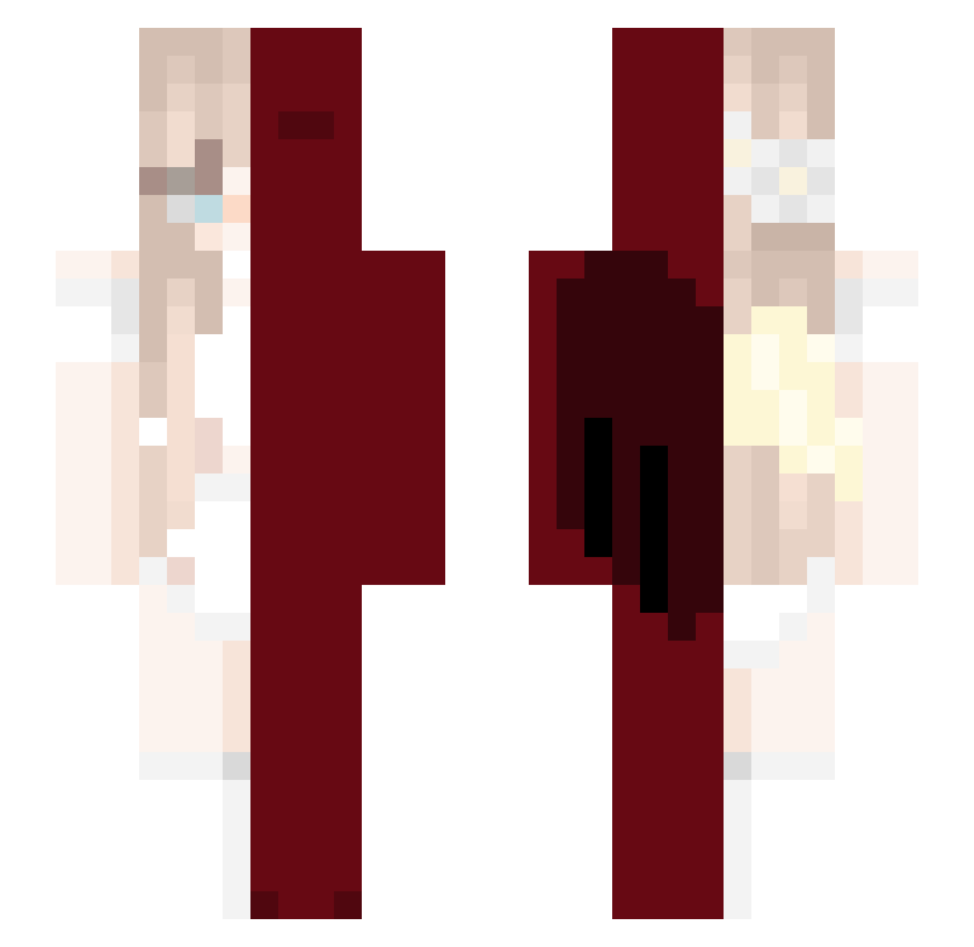 UnicornPink82 Minecraft skin, front and back view