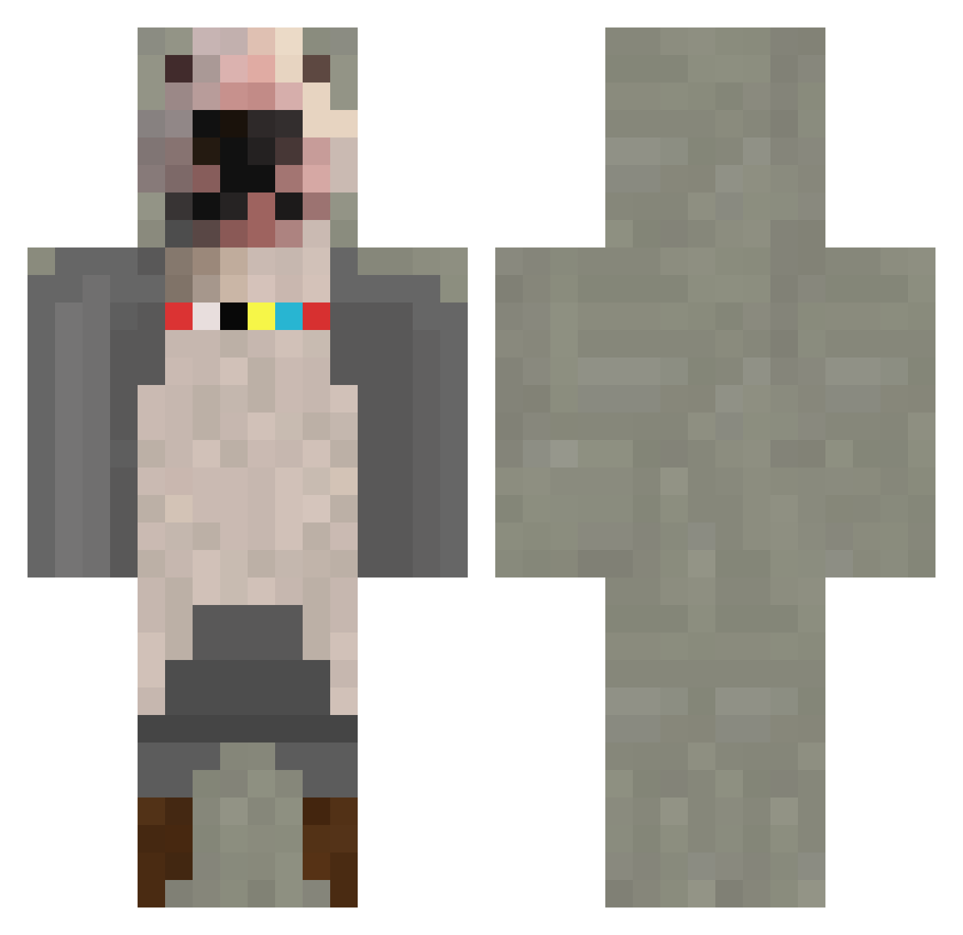 xenosxenoss Minecraft skin, front and back view