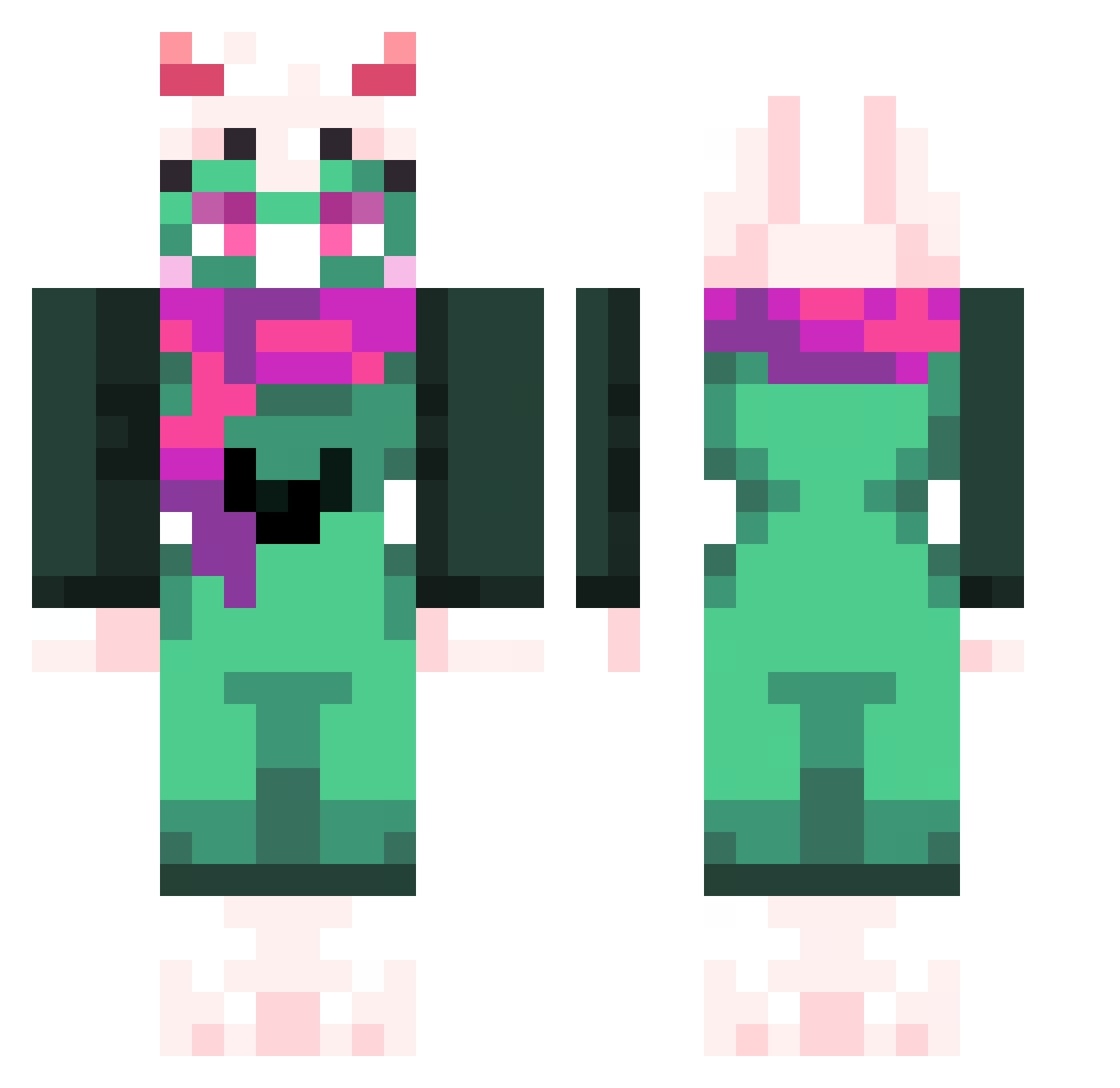 Lyfflyn Minecraft skin, front and back view