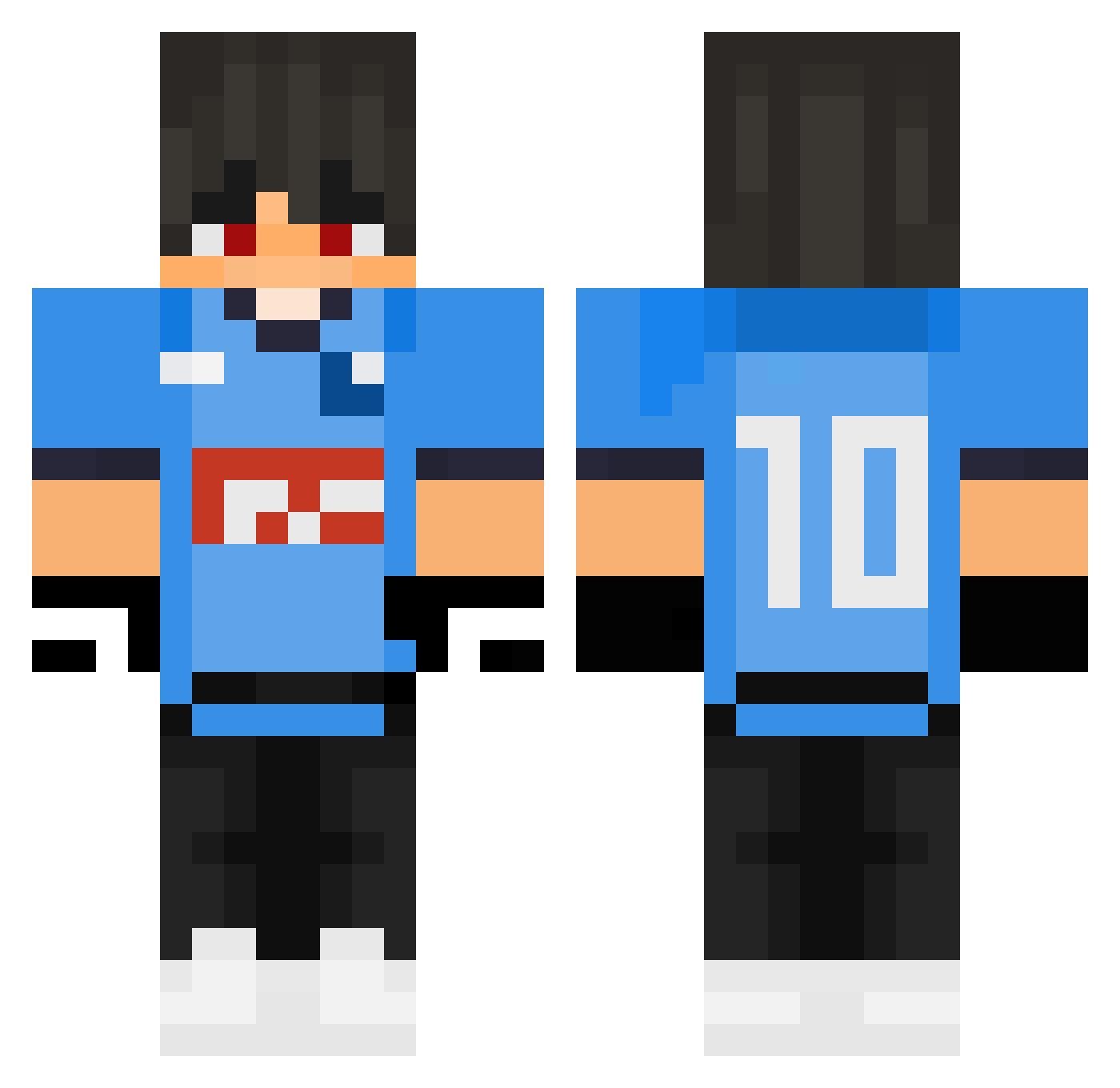 Synix0108 Minecraft skin, front and back view