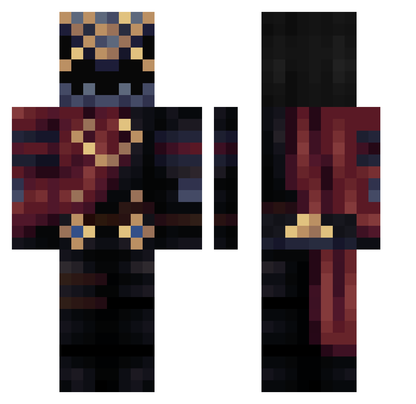 Medizinschrank Minecraft skin, front and back view