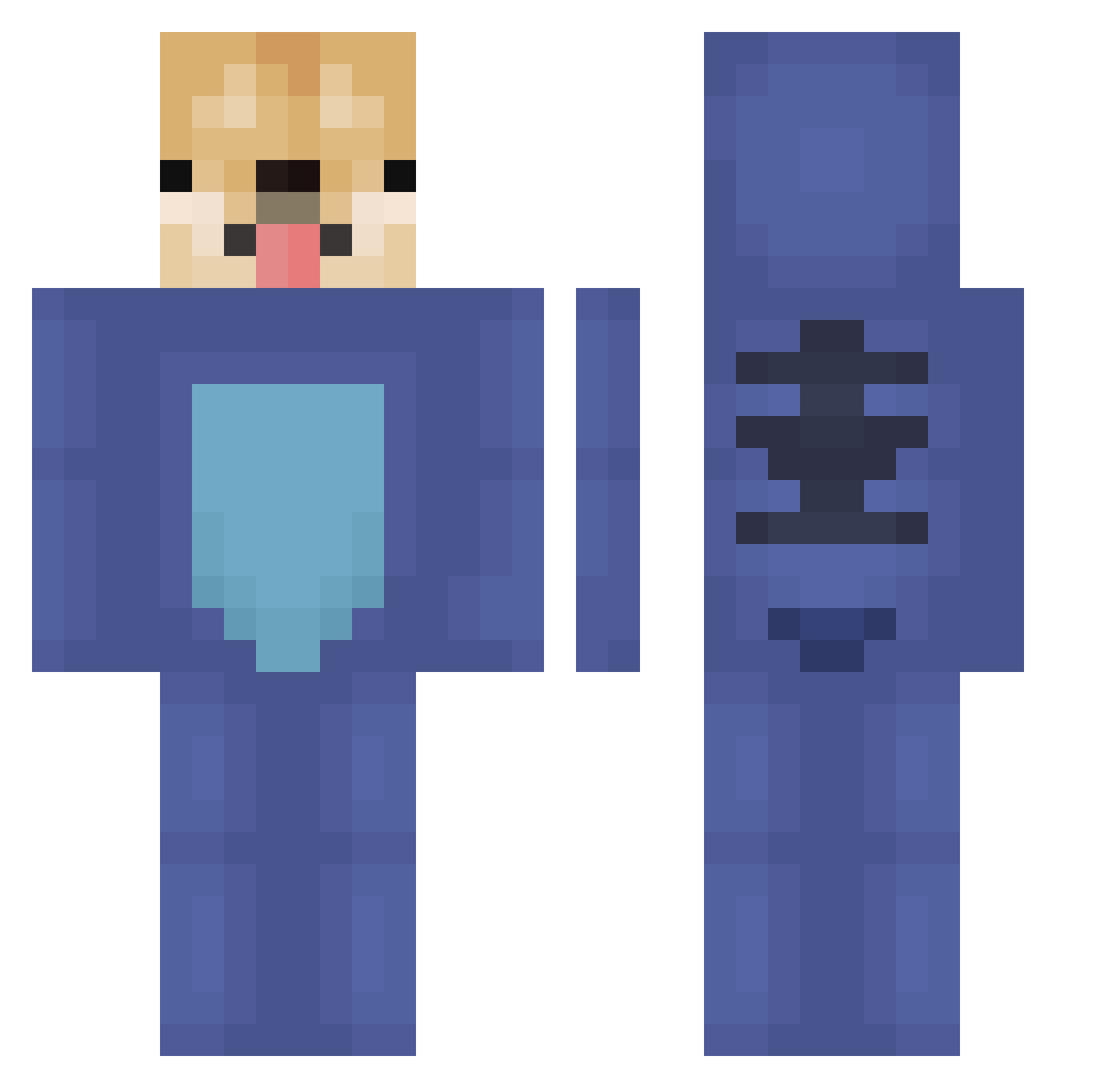YoungLeosia2137 Minecraft skin, front and back view