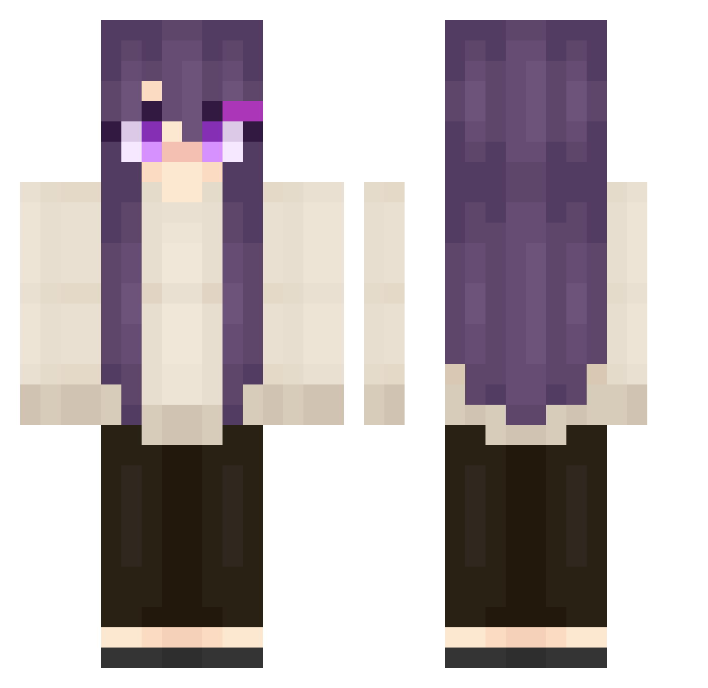 milktoastyuri Minecraft skin, front and back view