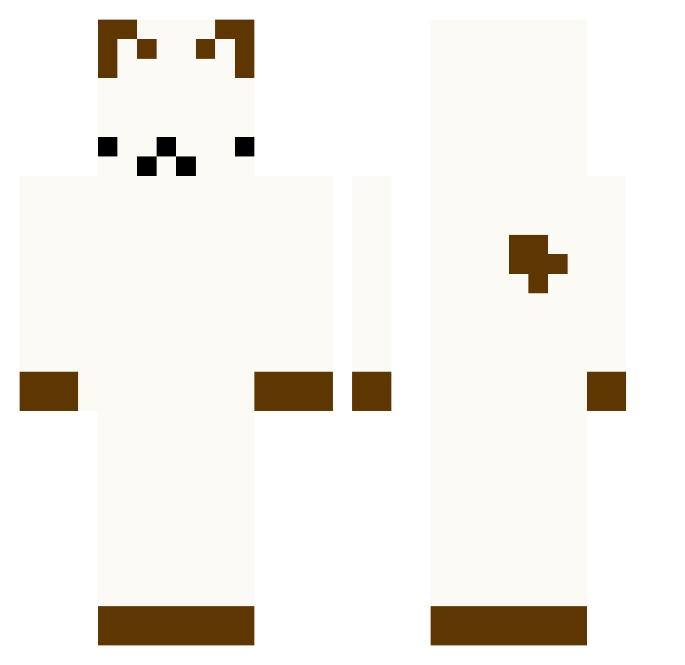 Spacerh1no Minecraft skin, front and back view