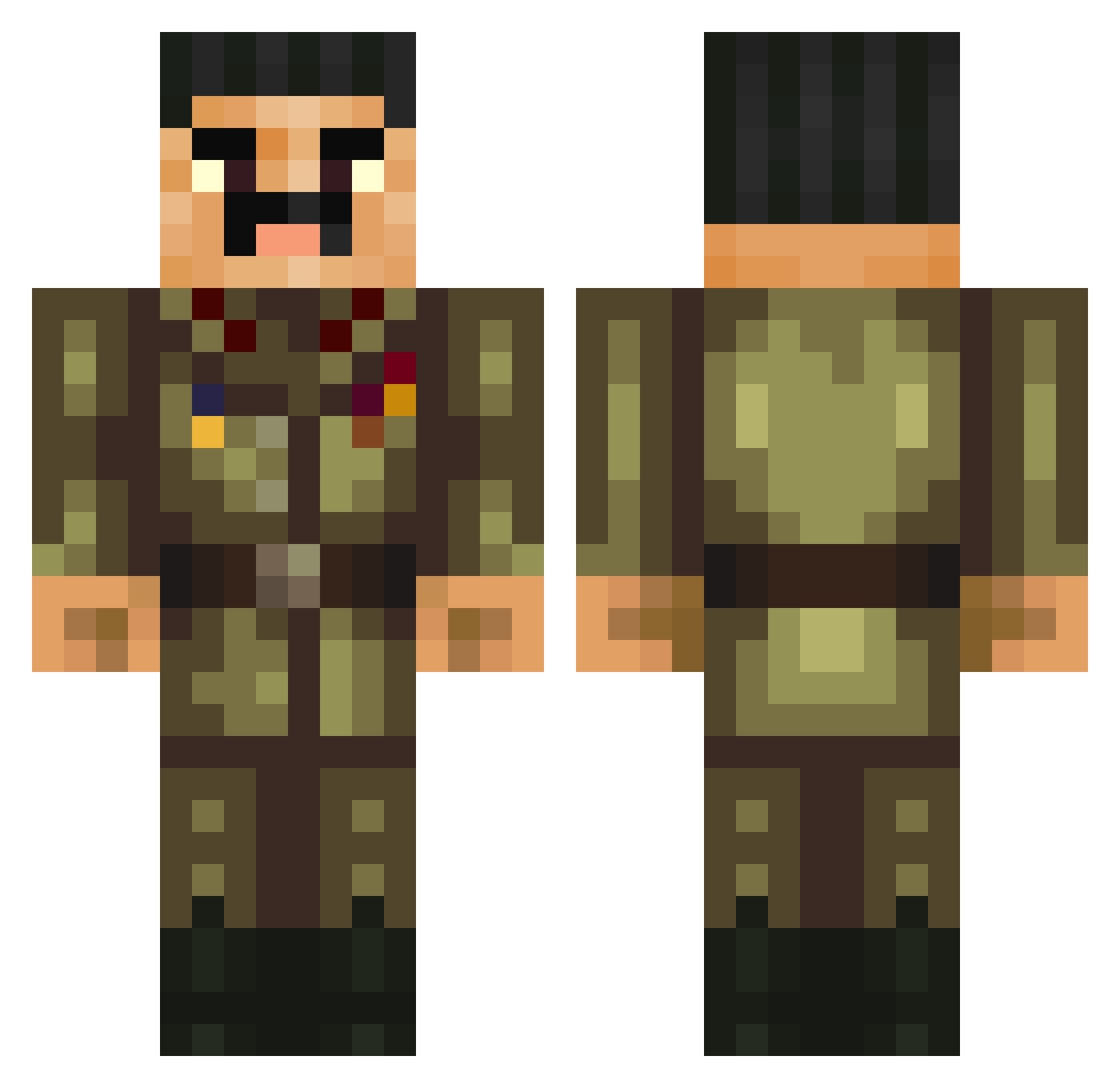 TheVale17 Minecraft skin, front and back view