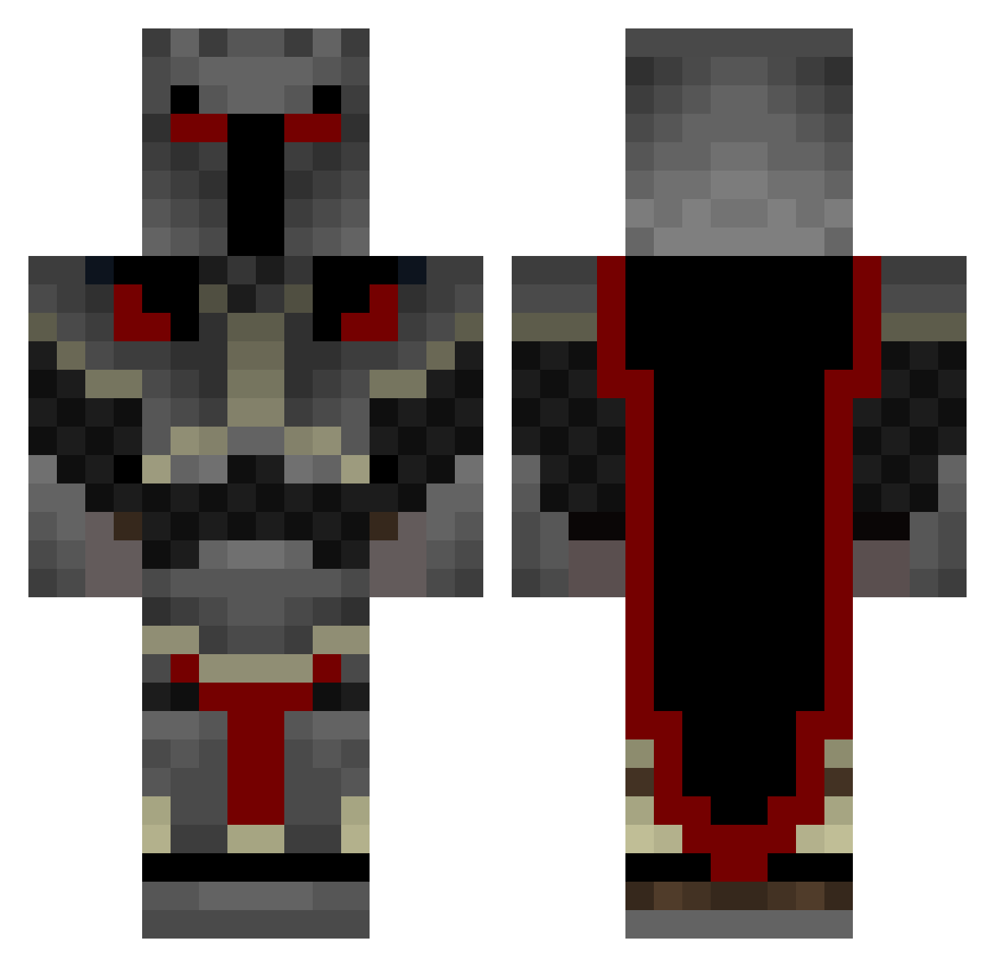 Skyrin Minecraft skin, front and back view