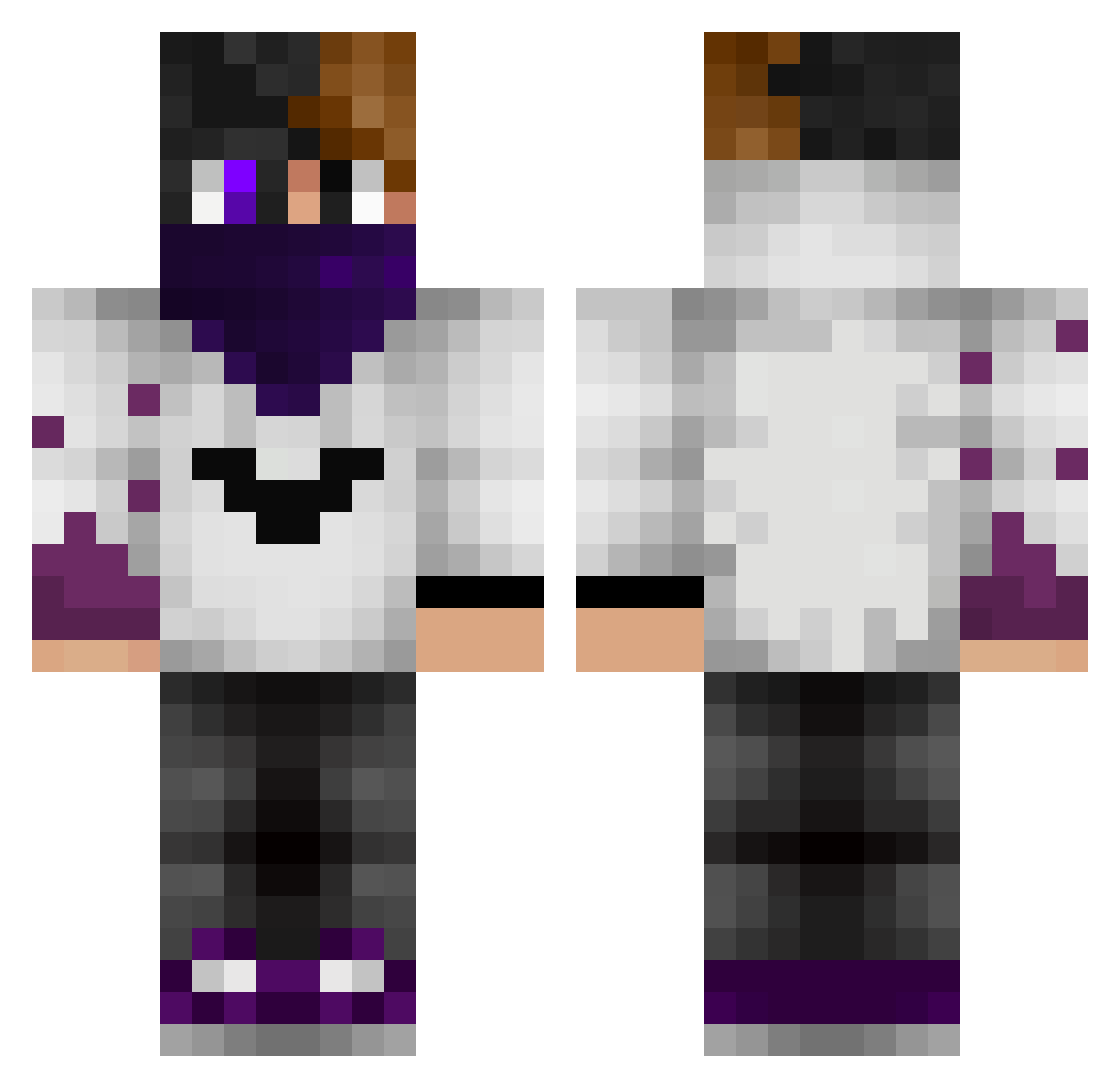 Rewins Minecraft skin, front and back view
