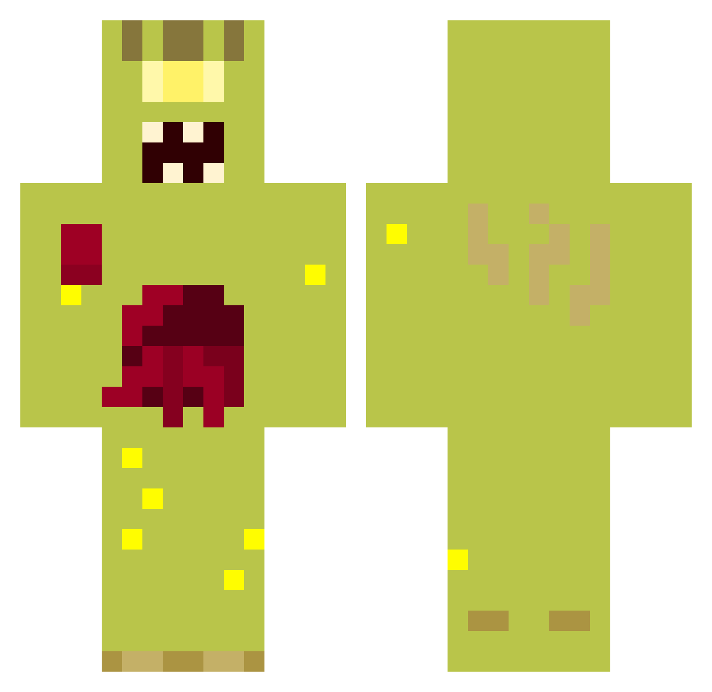 0luckDuck Minecraft skin, front and back view