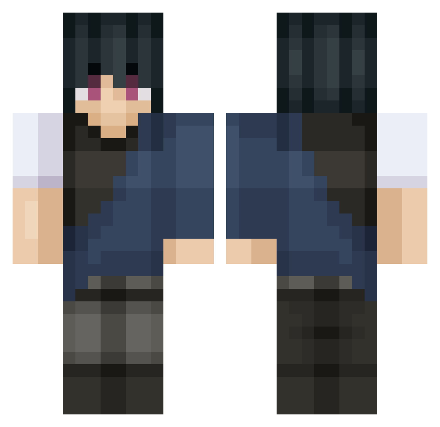 Zodck Minecraft skin, front and back view