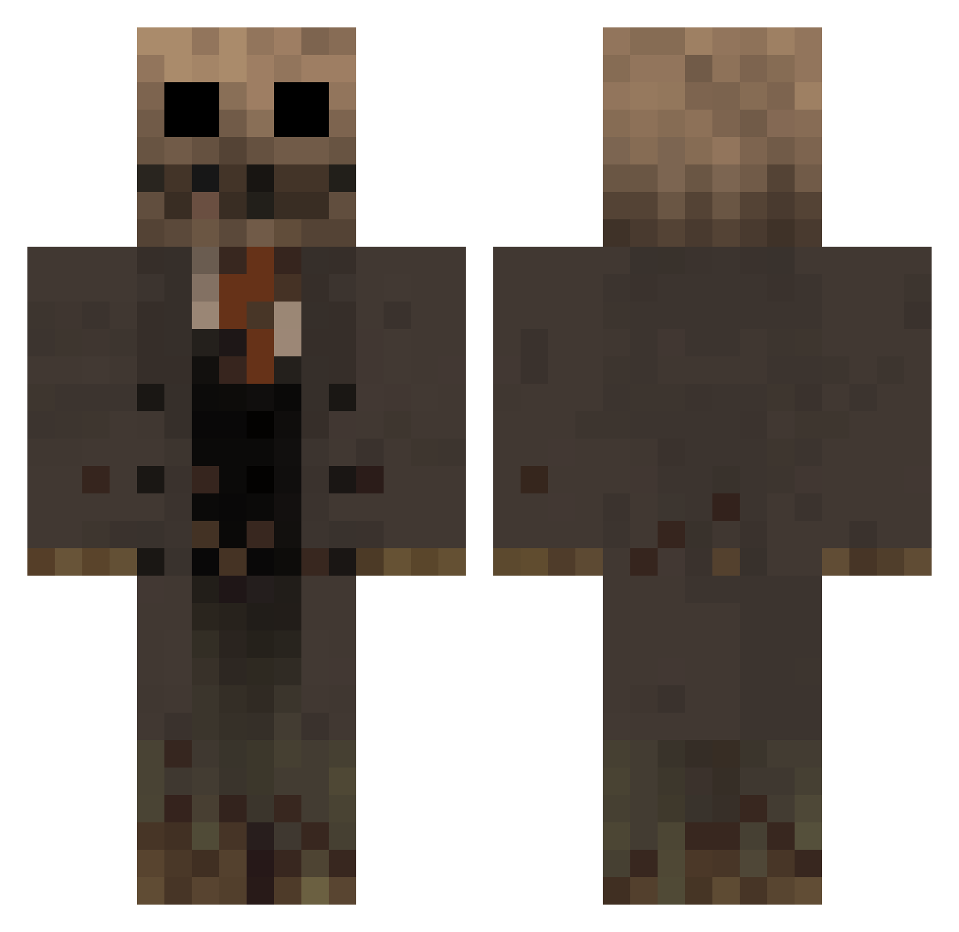 ___Alastor Minecraft skin, front and back view