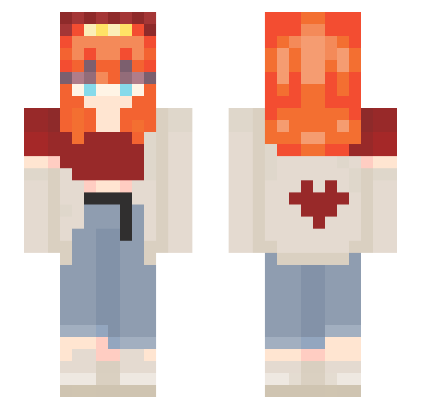 TheSaints_ Minecraft skin, front and back view