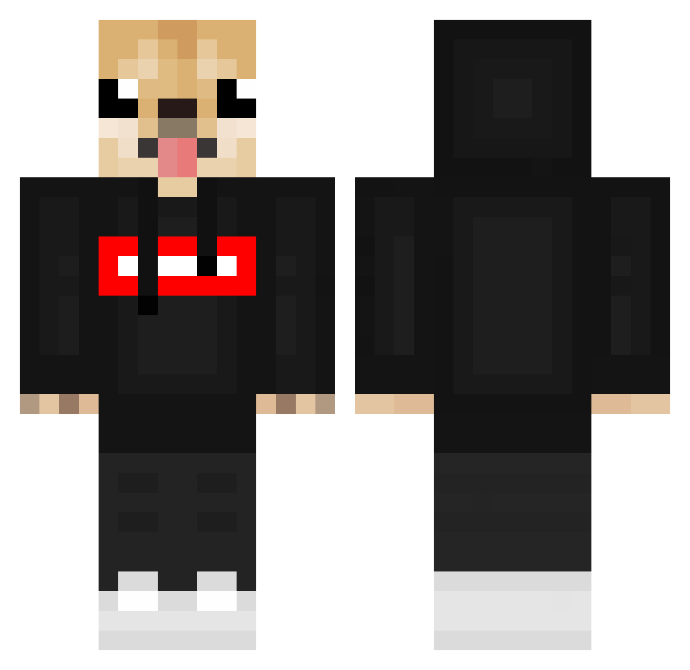 Anarchistic Minecraft skin, front and back view