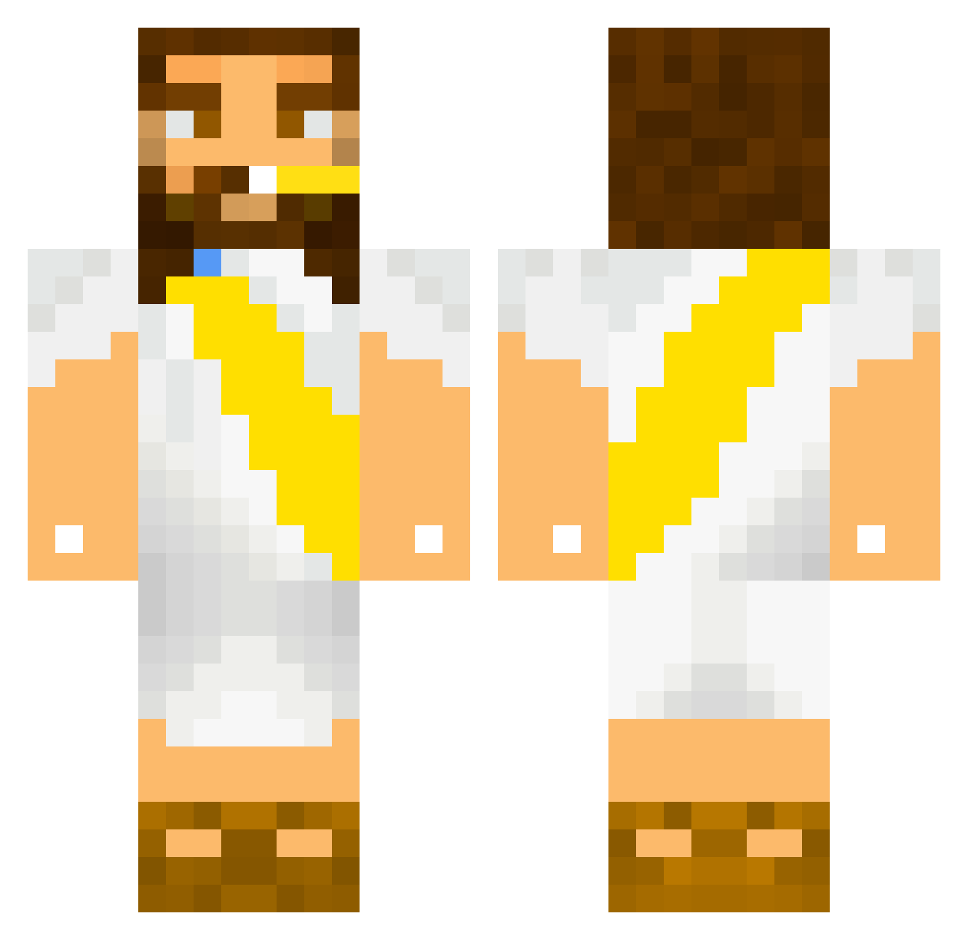 Elix908 Minecraft skin, front and back view