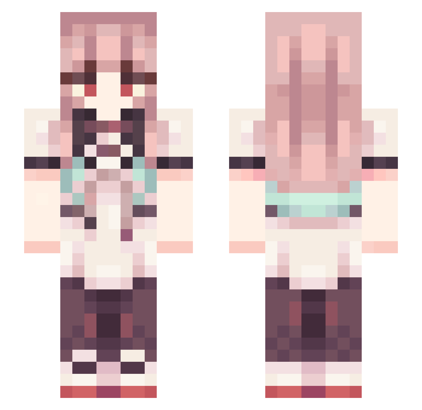 __Nat__2 Minecraft skin, front and back view