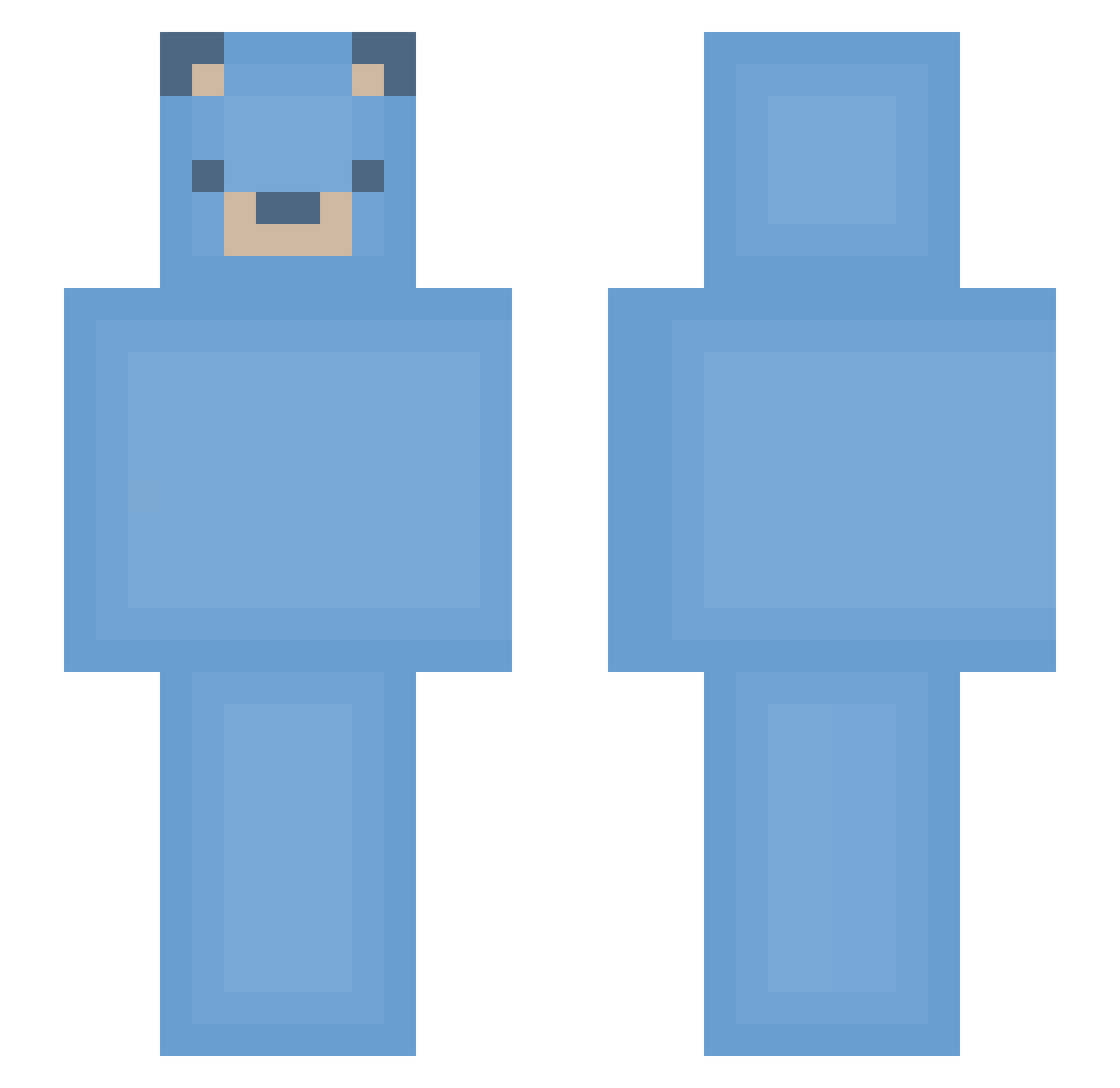 RealSwedishDream Minecraft skin, front and back view