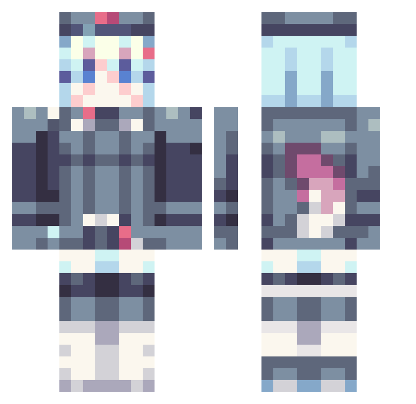 Sprout_Saessak Minecraft skin, front and back view