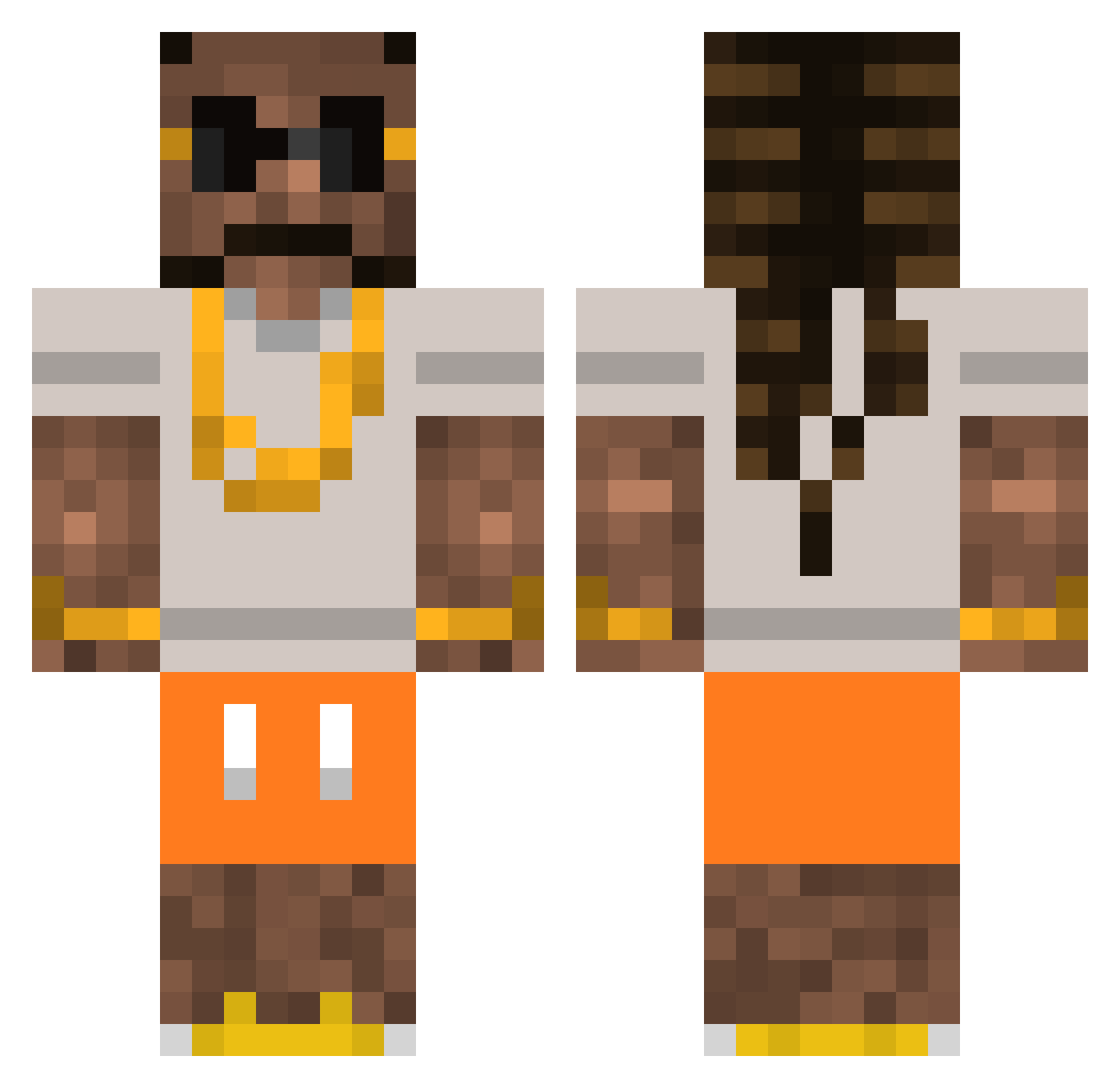 Djinnifrit86 Minecraft skin, front and back view