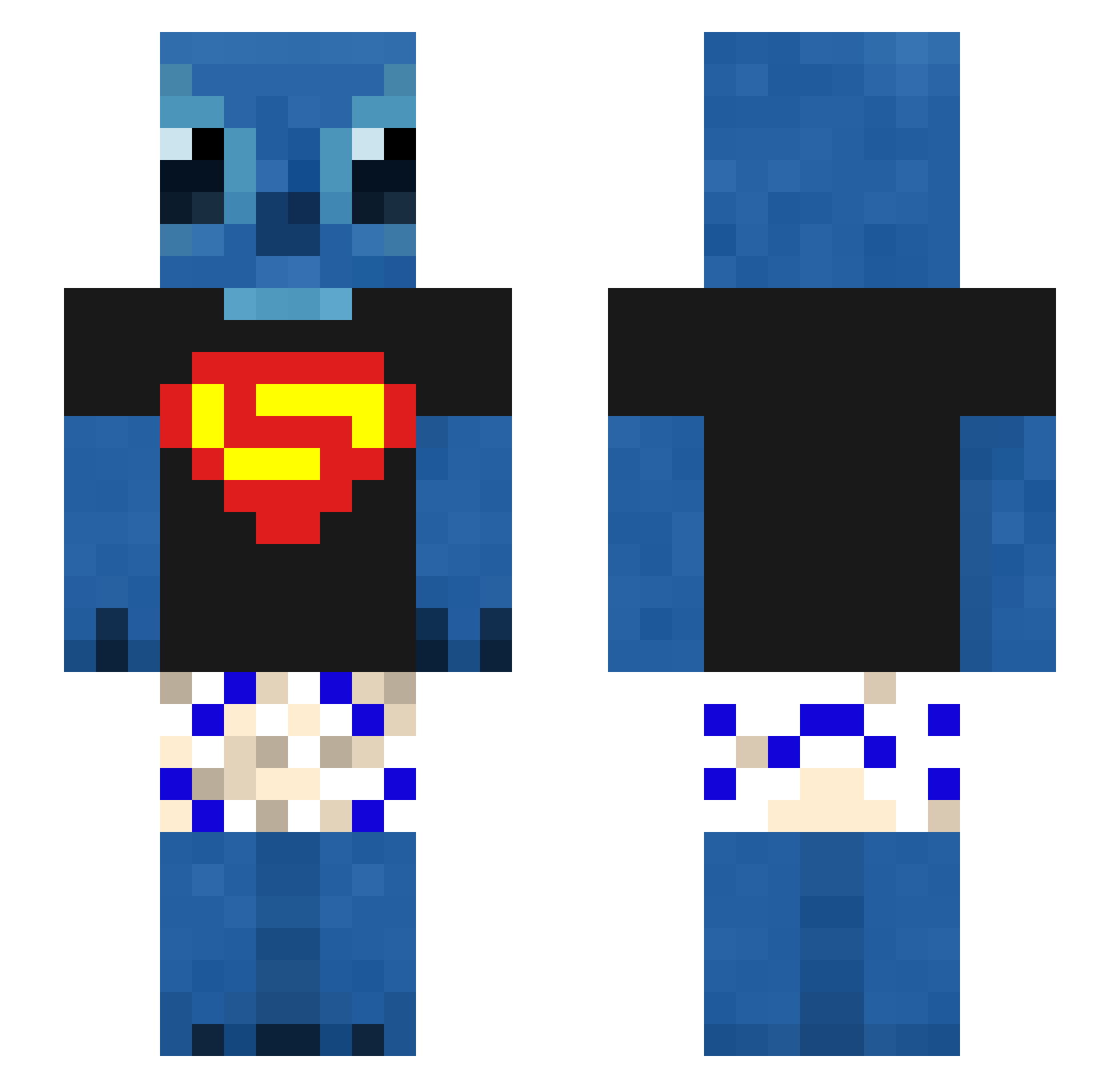 Uzziee Minecraft skin, front and back view