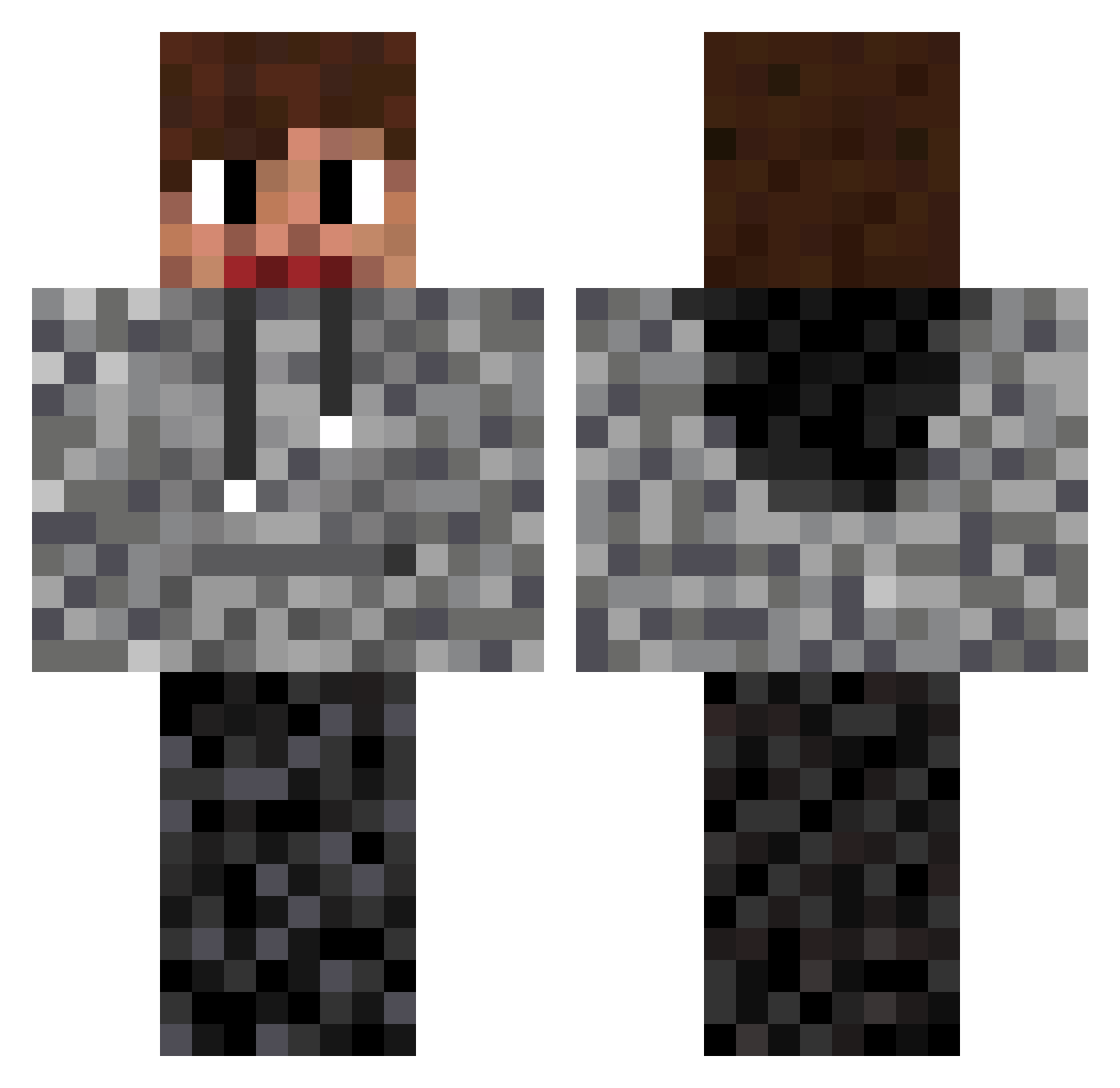 SuperMarioPL Minecraft skin, front and back view