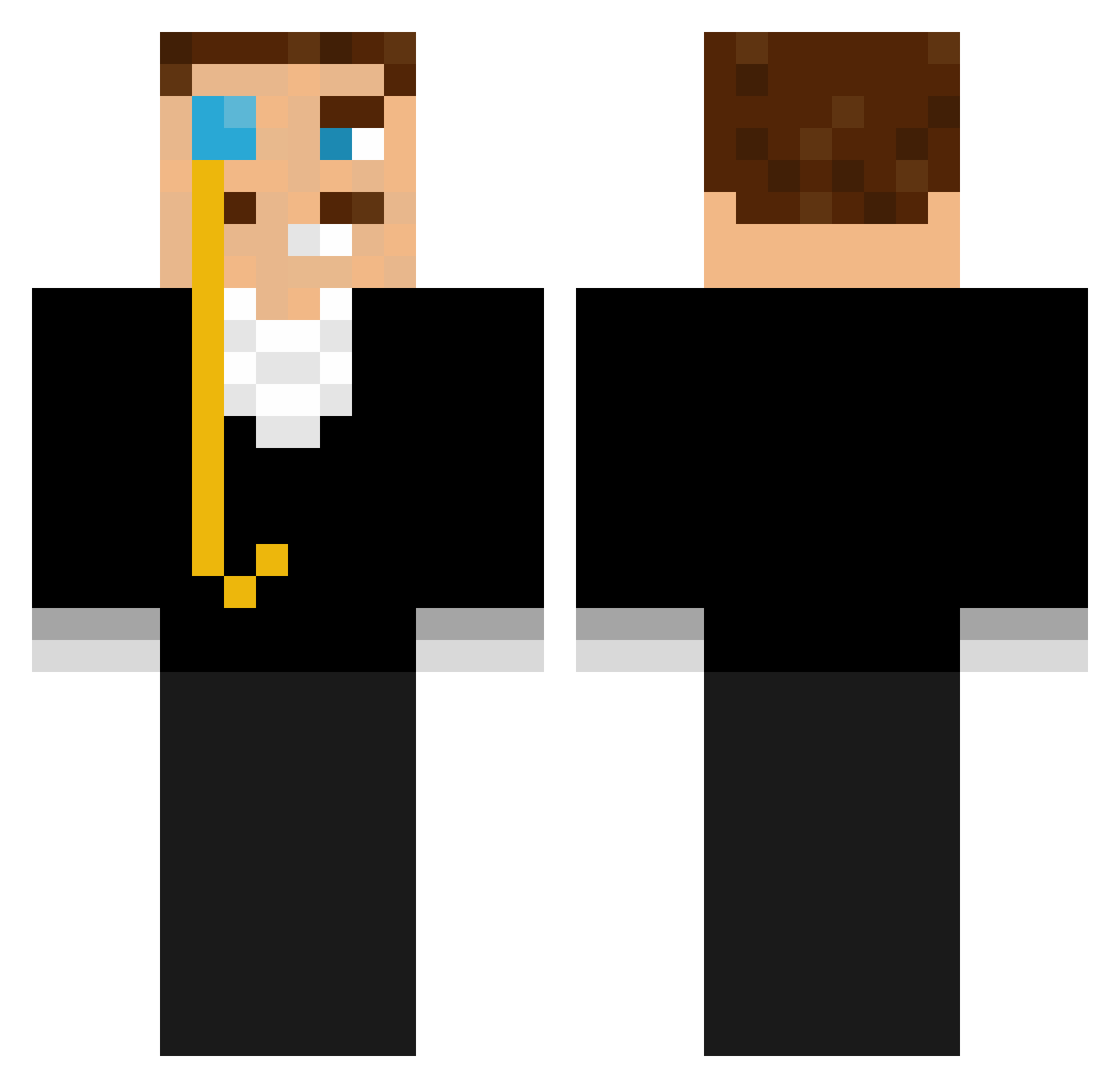 GraffBonze Minecraft skin, front and back view