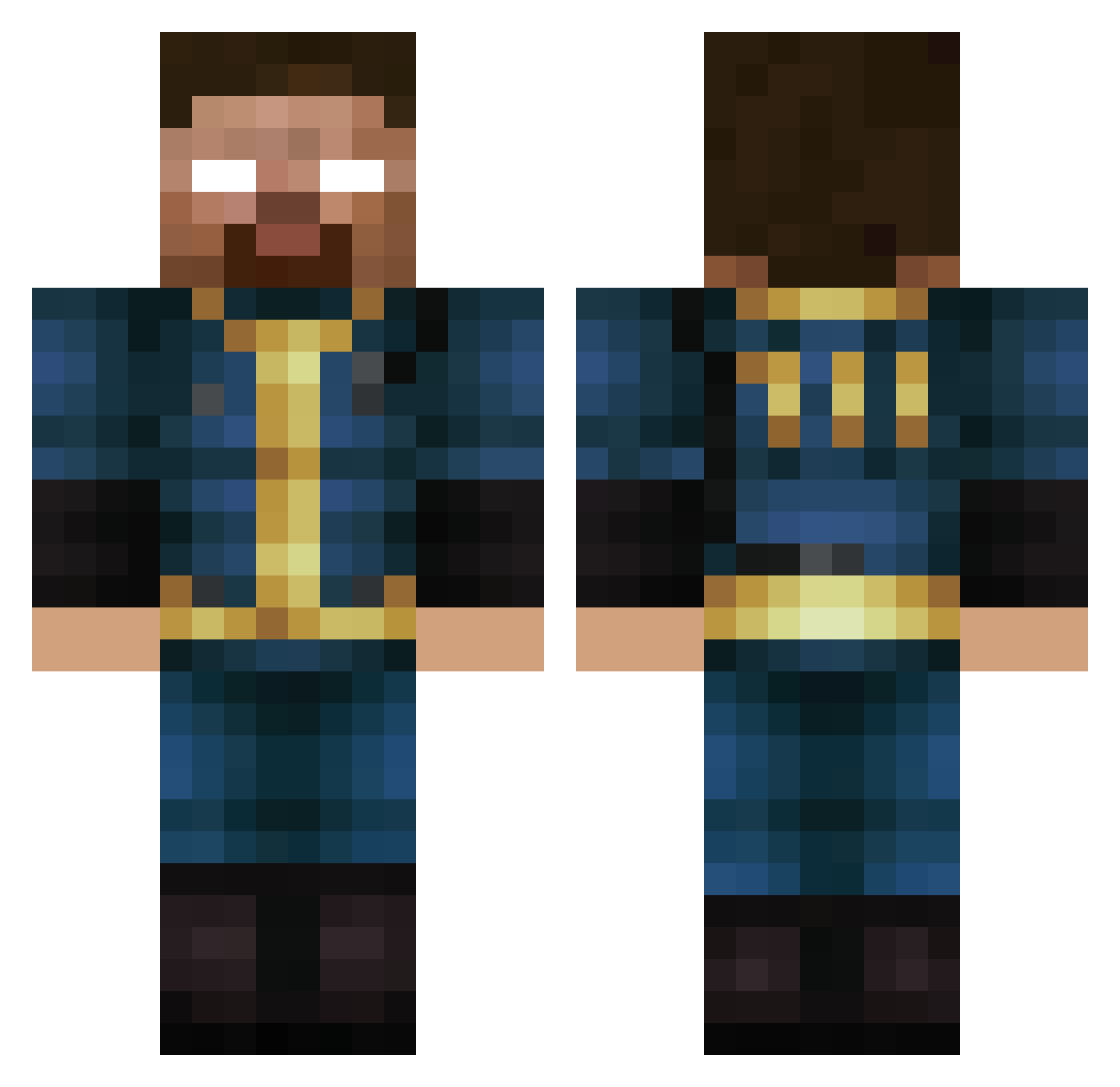 theorieofself Minecraft skin, front and back view