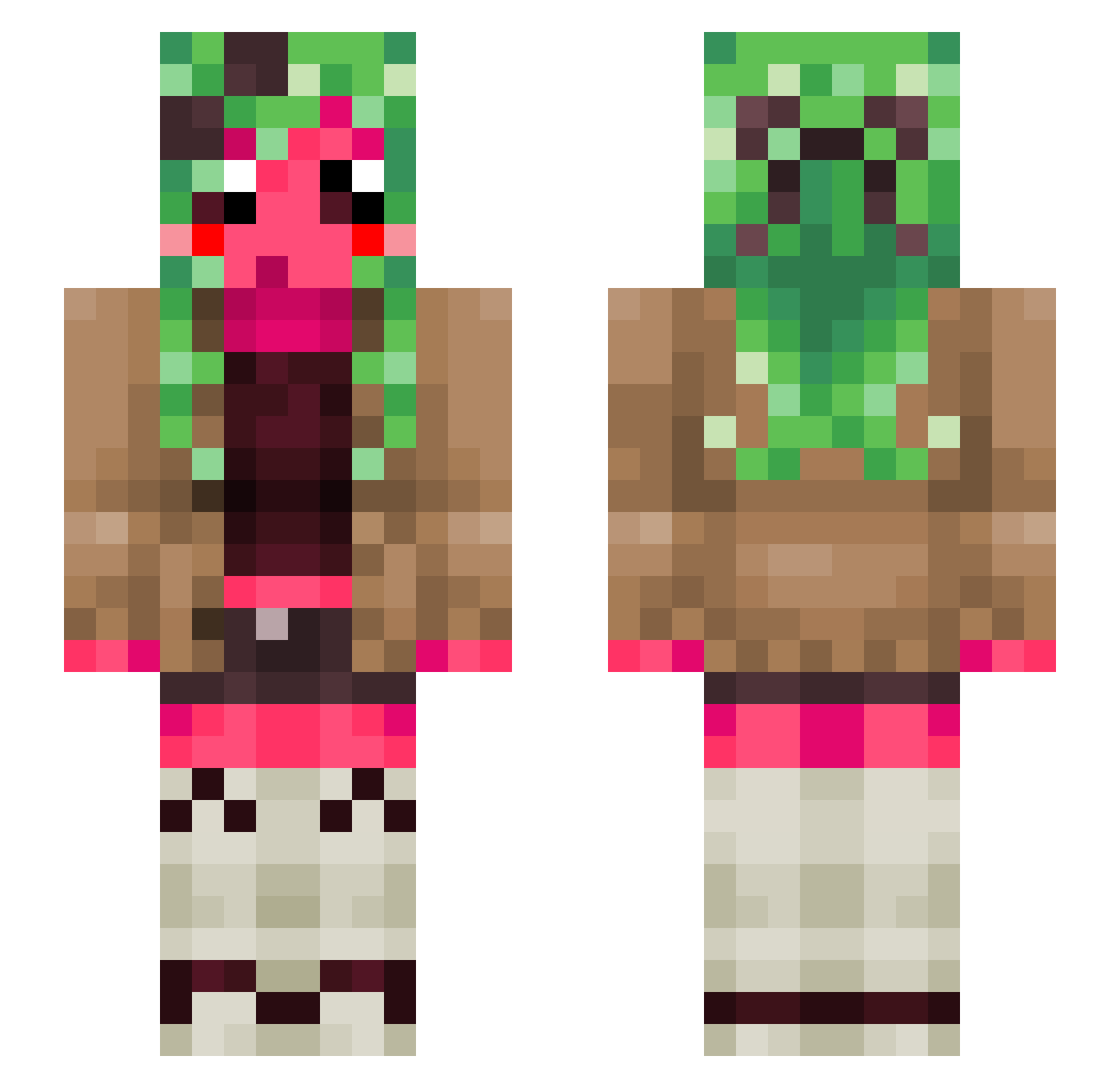 shrimpsteve Minecraft skin, front and back view